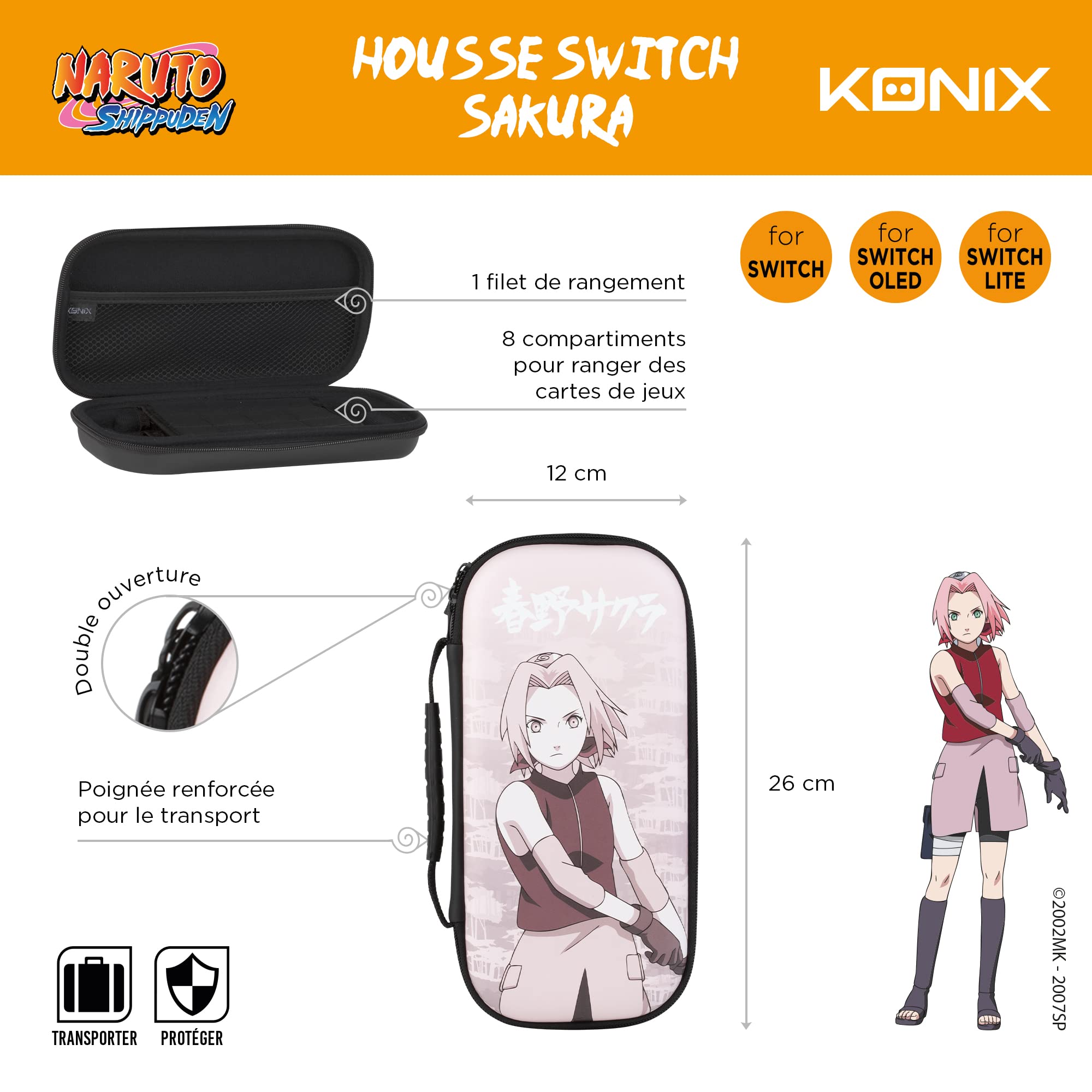 Konix My Hero Academia Funda de protección y Transporte para Nintendo Switch, Switch Lite y Switch OLED - 8 Juegos - Diseño My Hero Academia - Negro — view 24