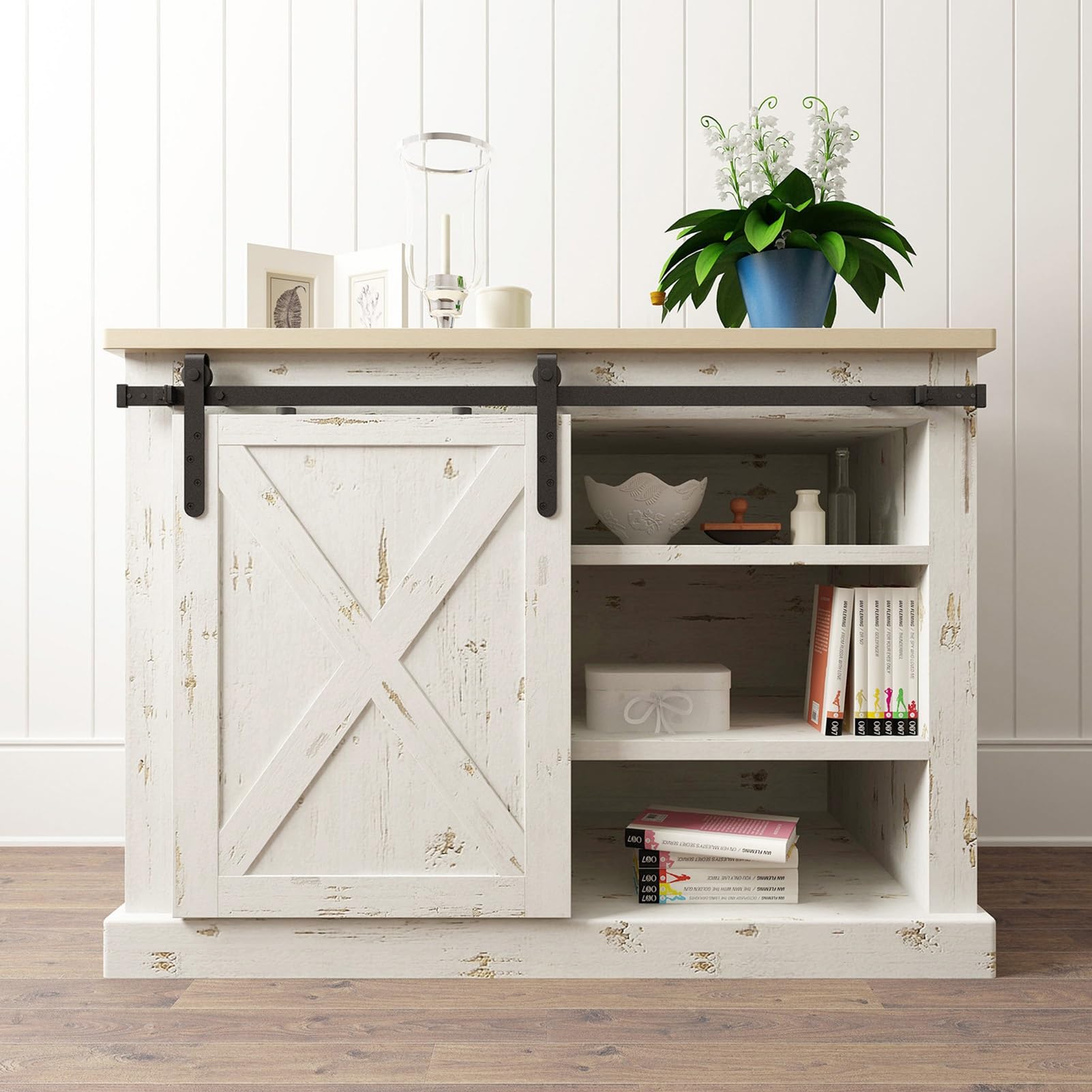 Kit quincaillerie pour porte de grange coulissante super mini rail simple armoire
