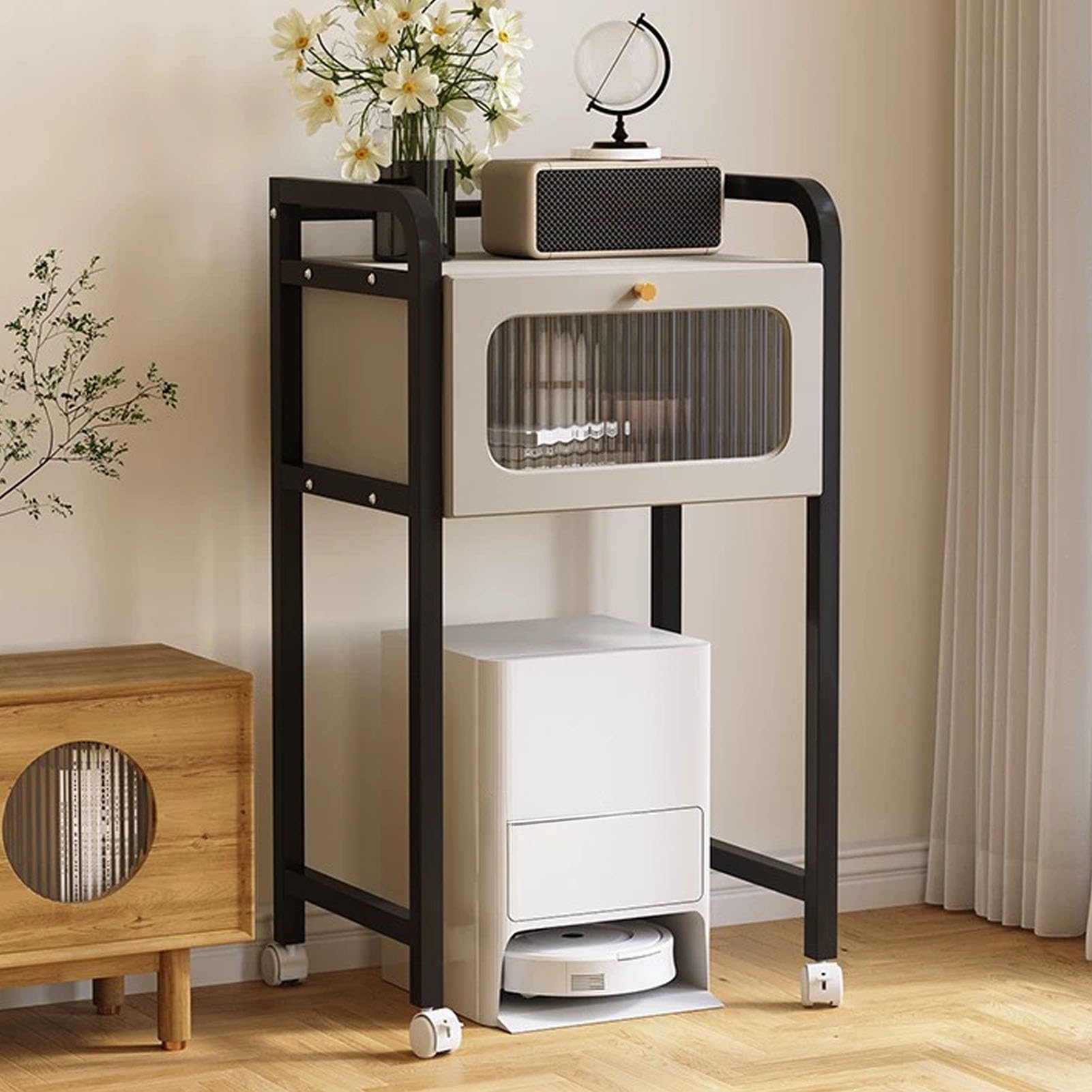 Rangement caché pour aspirateur robot fini le désordre au sol