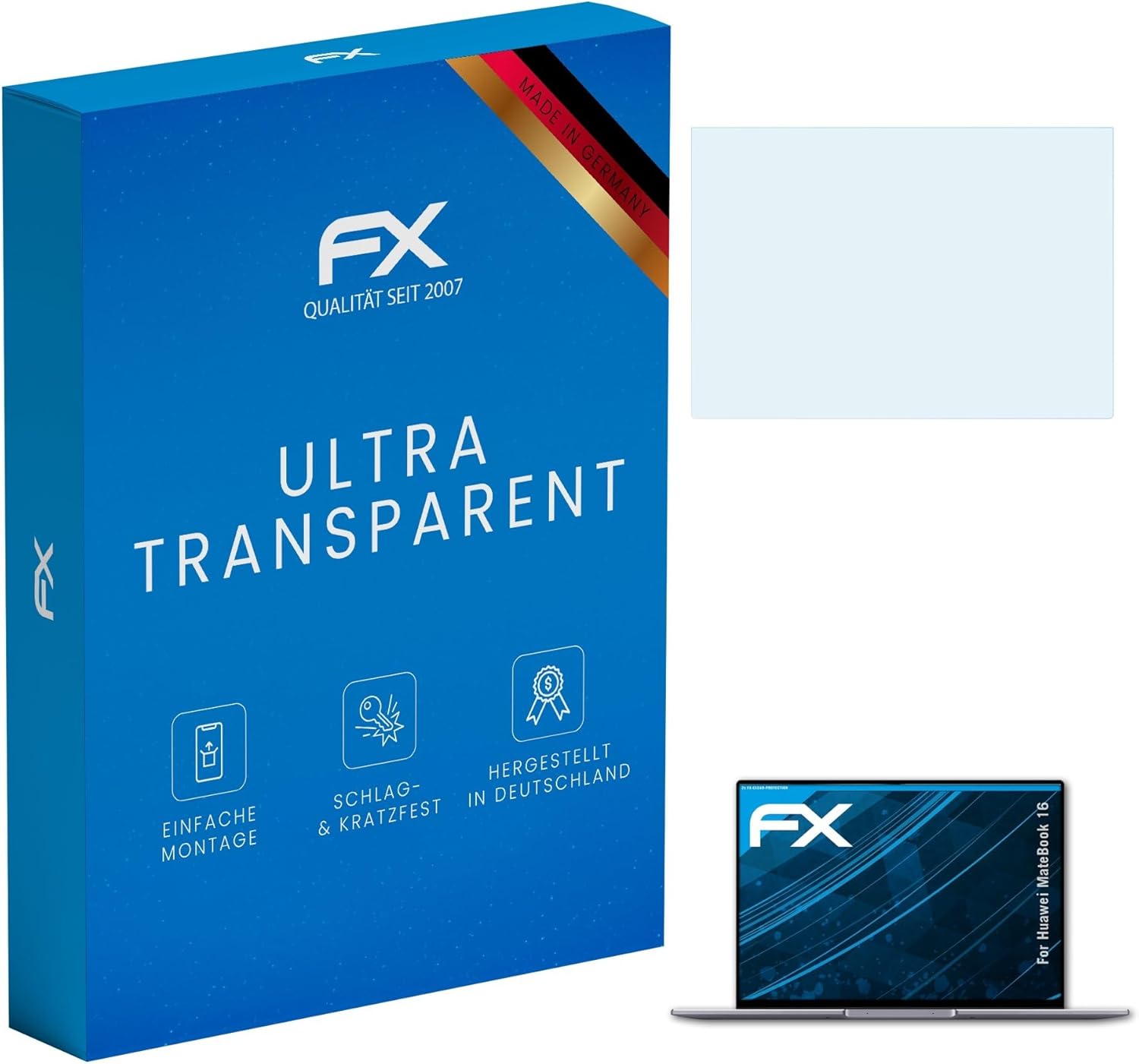 atFoliX Screen Protection Film compatible with Huawei MateBook 16 Screen Protector, ultra-clear FX Protective Film (2X)