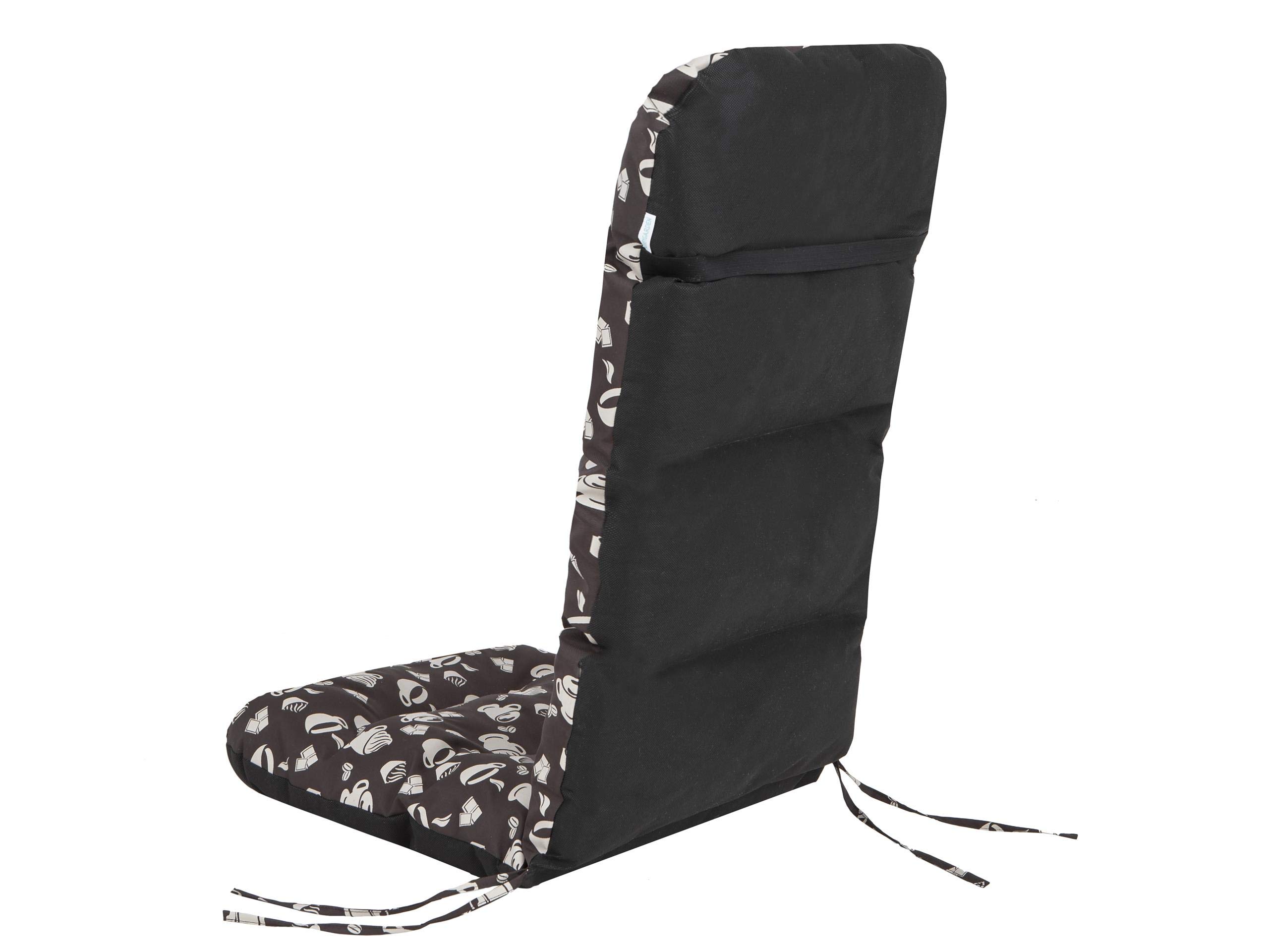 Bjird Cuscini per Sedie a Sdraio, Cuscino per spiaggine e poltrone - Cuscini Impermeabili per Sedie con Cinghie di Fissaggio - 100% Made in EU - 120x48 cm - cioccolato marrone