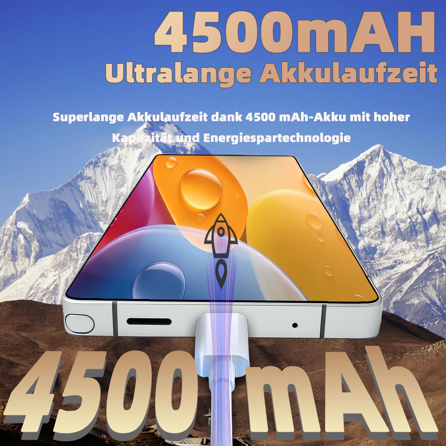 Android Smartphone 8+256GB | 6,8" HD-Bildschirm, 4500 mAh & 21+8 MP Kamera | Simlockfrei mit Dual-SIM, Face ID & OTG - Günstig ohne Vertrag,Roségold