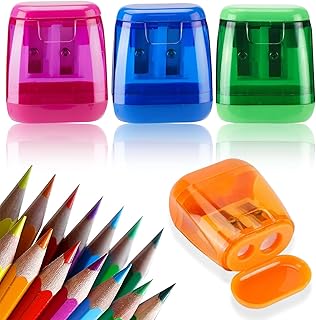 4Pcs Pencil Sharpeners, Dual Holes Sharpener Portable Manual Pencil Sharpeners for Kids Adults Students School Class Home Office