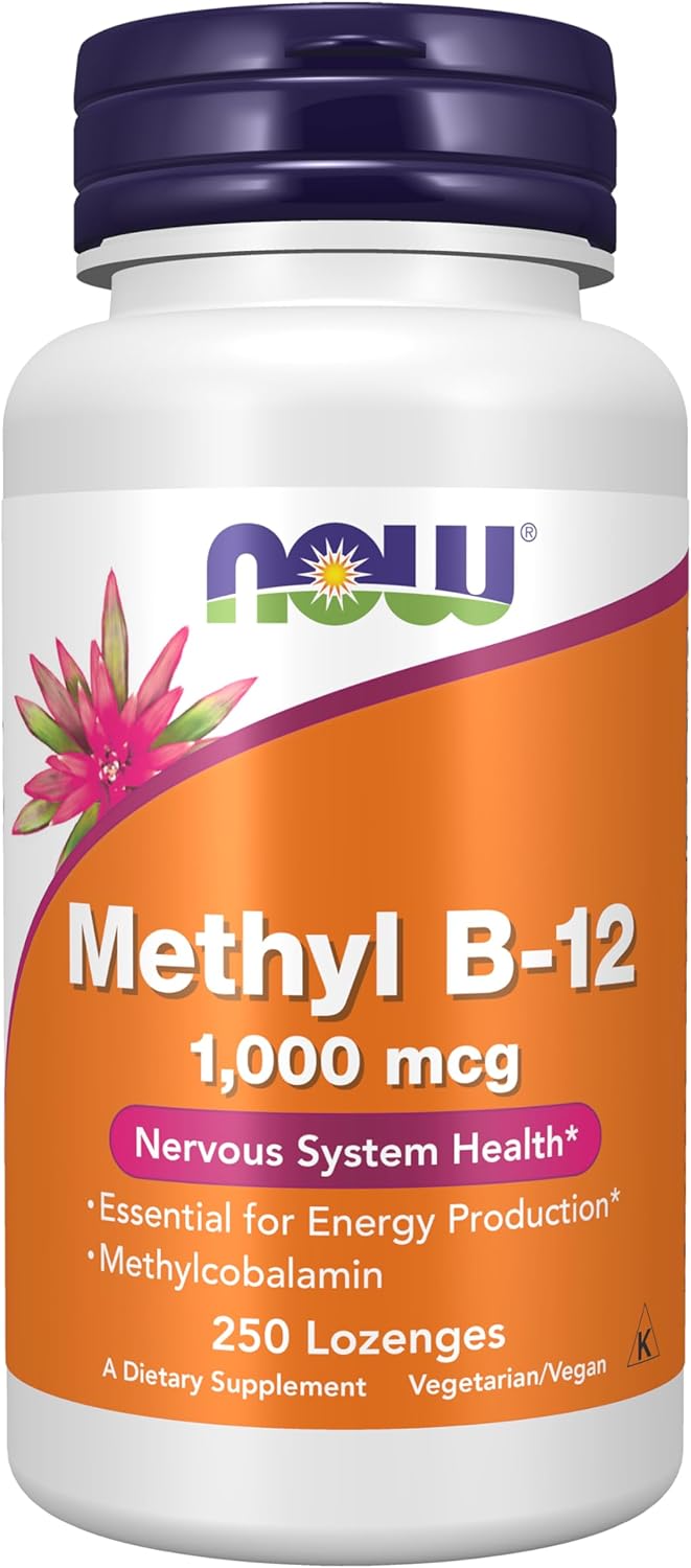 Now Supplements, Methyl B-12 (Methylcobalamin) 1,000 mcg, Nervous System Health*, 250 Lozenges