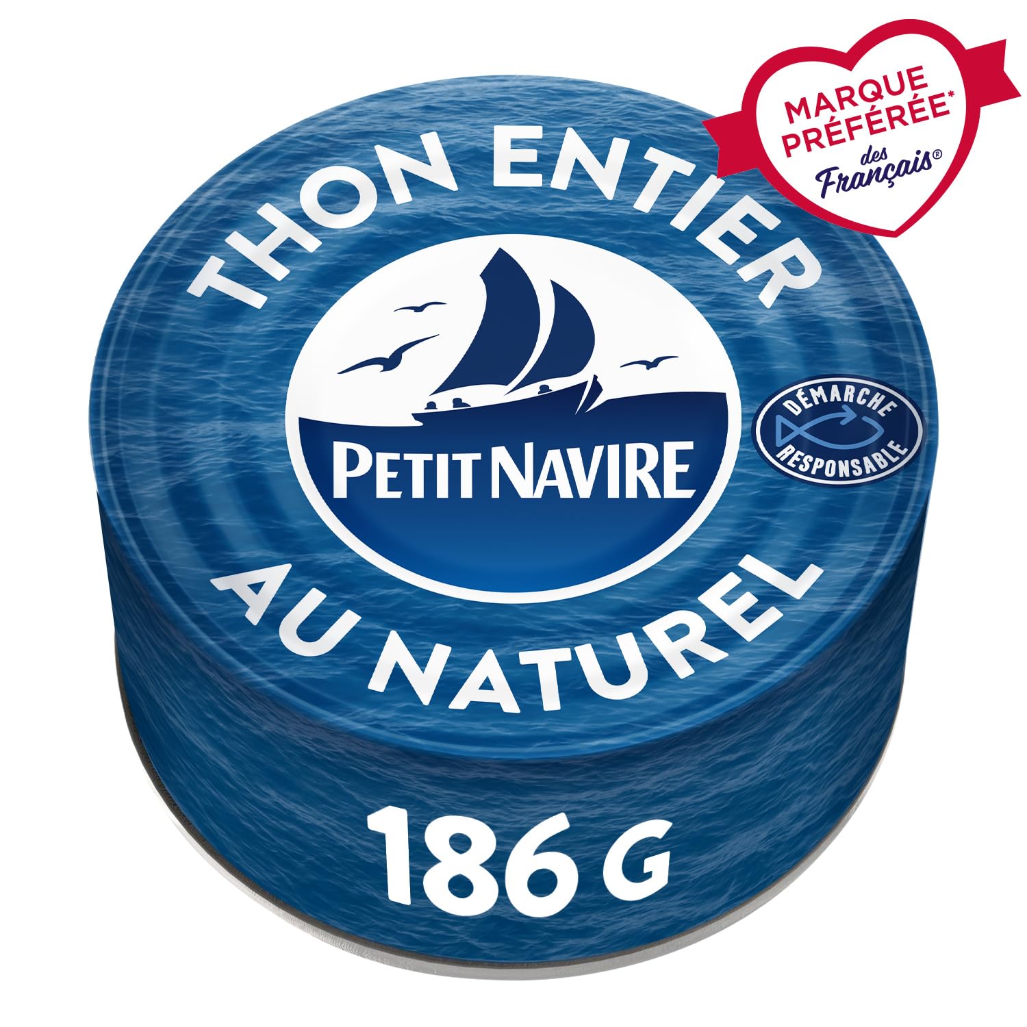Un thon entier malin pour des repas rapides — PETIT NAVIRE Thon Albacore au Naturel, 185g - Lot de 3