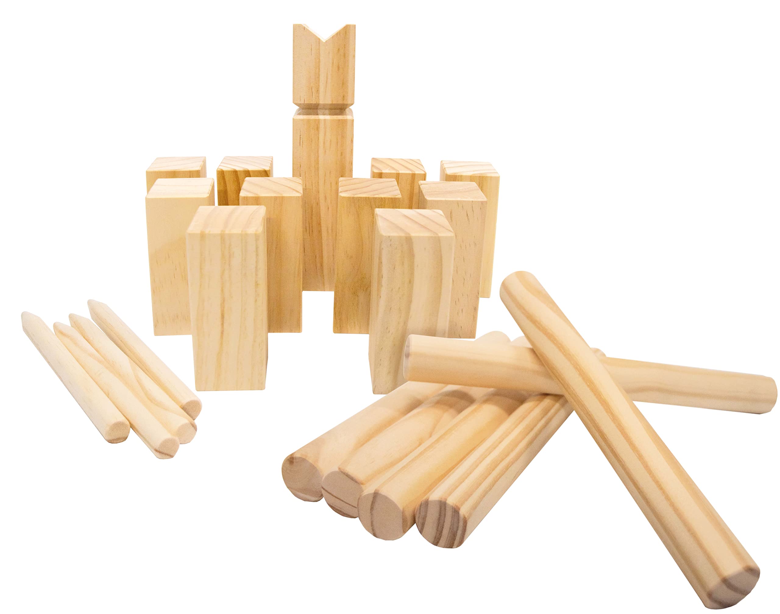GOLIATH Kubb - Jeu Plein Air - A Partir de 6 Ans - Jeu de Lancer - Quilles en Bois - Idéal pour l'été en Famille ou Entre Amis, Beige