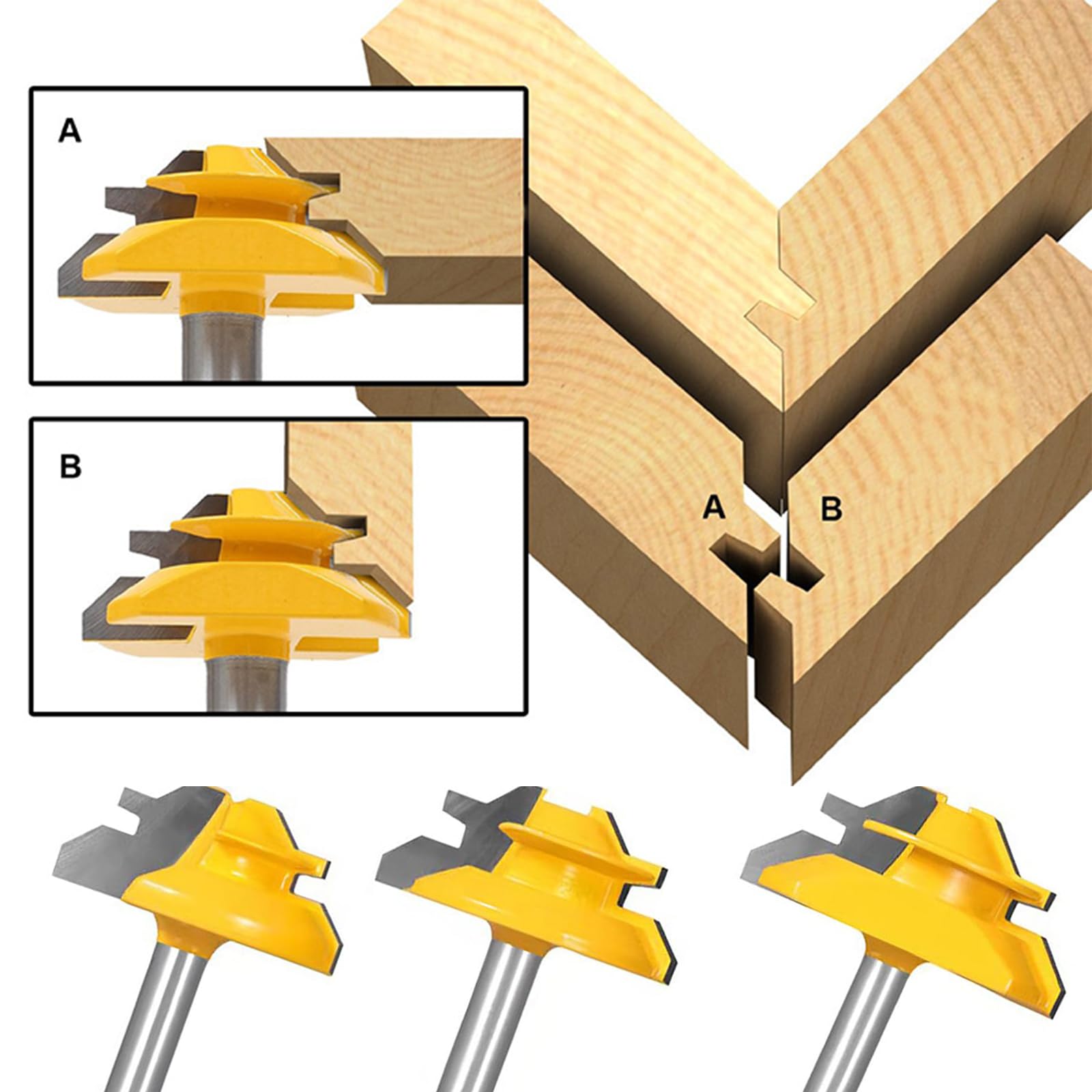 Lock Miter Router Bits - 45 Degree Joint -5 Lock Miter Router Bits - 45 Degree Joint -5