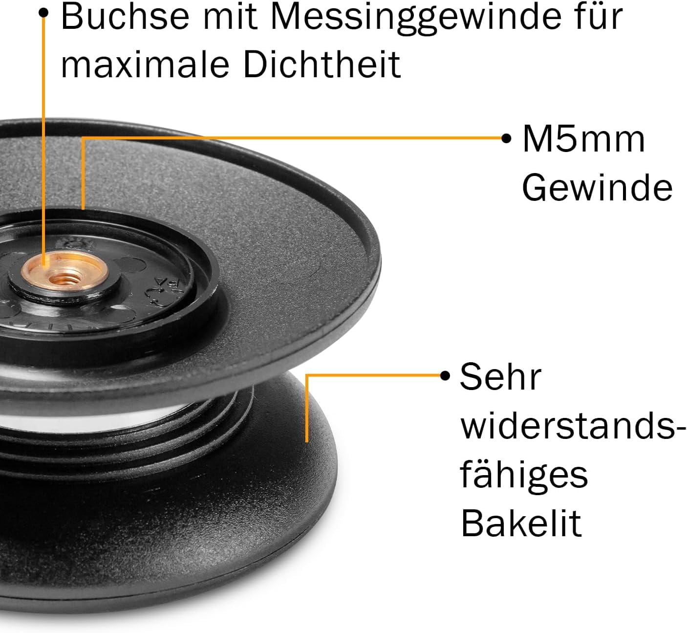 Oppaha Griff für Topfdeckel mit Thermostat, kompatibel mit AMC, 100% Gewinde aus Messing, kein Verbrühen - 1 pz