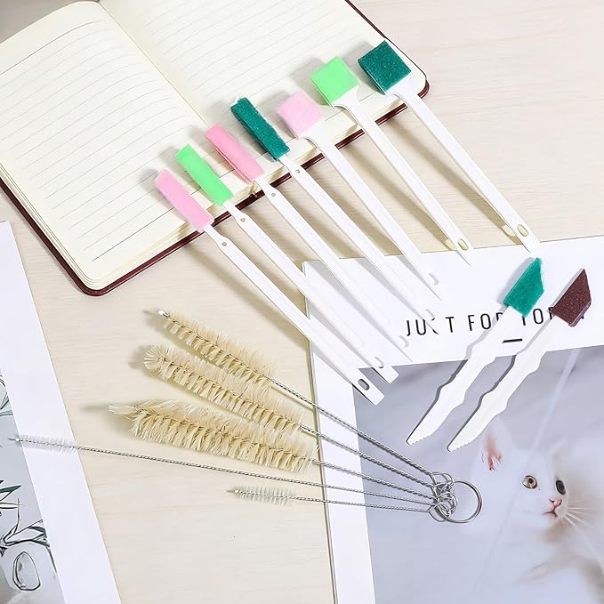 Kit de 14 cepillos para limpieza de fuentes de agua para gatos miniatura 6