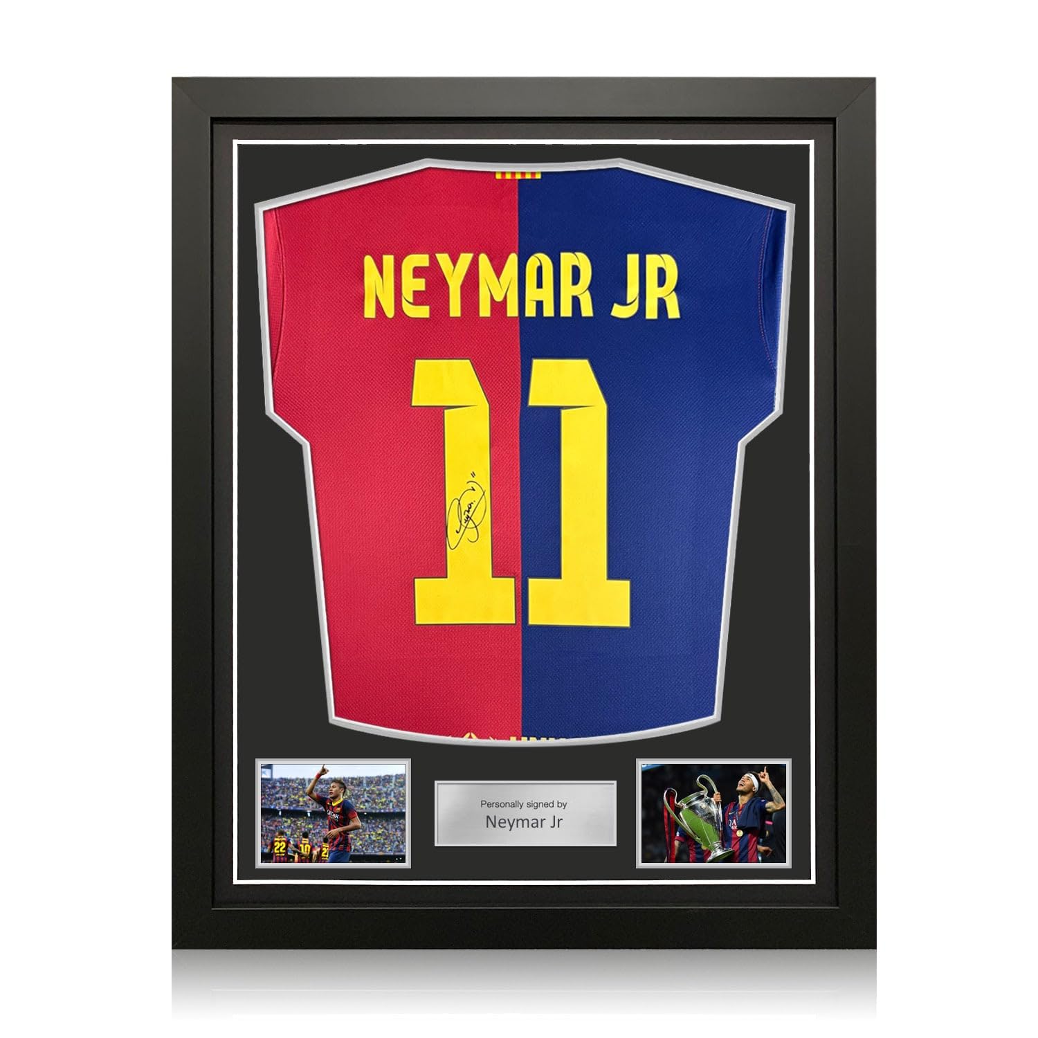 Neymar Jr Signed Barcelona 2024-25 Soccer Jersey. Standard Frame