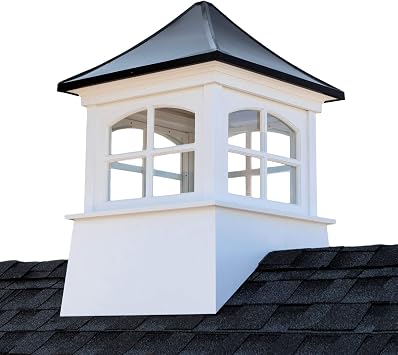 Windsor Vinyl Cupola with Black Aluminum Roof 36" x 52" by Good Directions
