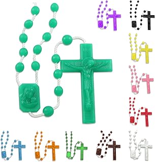 Bulk Plastic Rosary Beads – 100-Pack Green Catholic Prayer Beads Made in Italy, Individually Bagged for Church Events, First Communion, Retreats & Religious Gifts – Lightweight for Daily Prayer