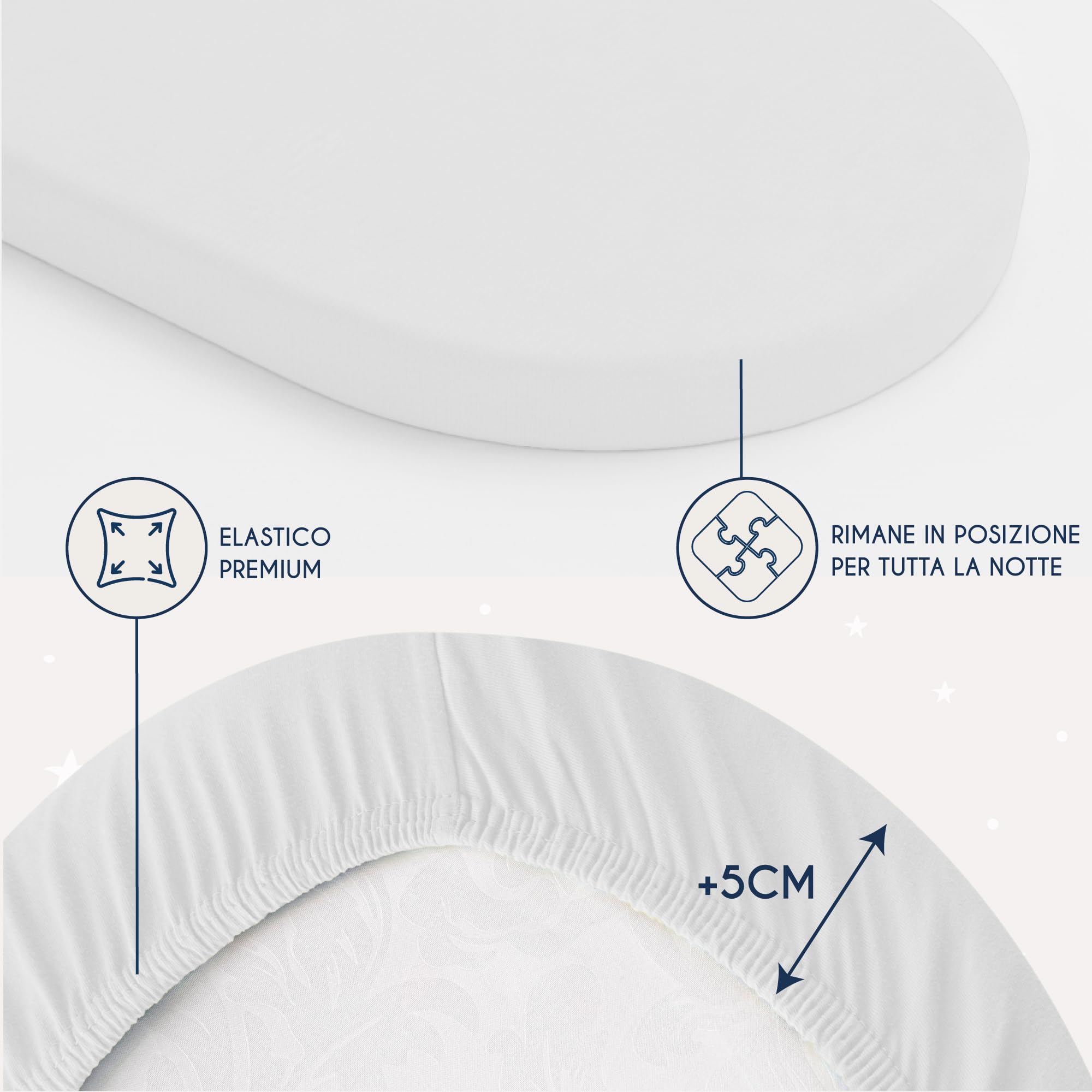 Dreamzie - Set 2 Lenzuolo con Angoli Cotone Bambini - 40x80 - Oeko Tex certificato - Bianco - Lenzuolo con Angoli 40x80