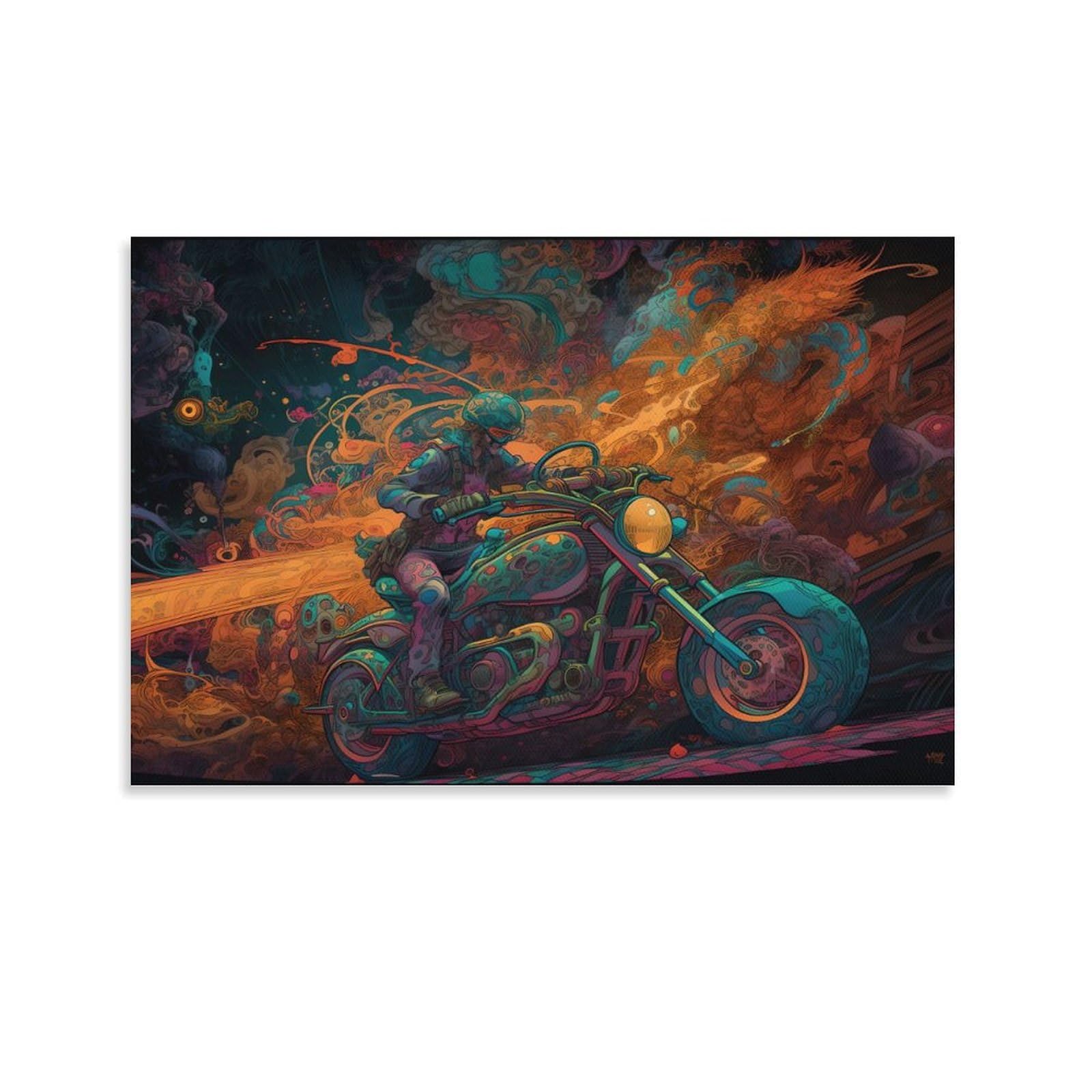BIJOOT Cuadros de motocross montando en lienzo, arte de pared para dormitorio, decoración de pared, impresiones en lienzo, obras de arte para sala de estar, decoración de pared, decoración del hogar,