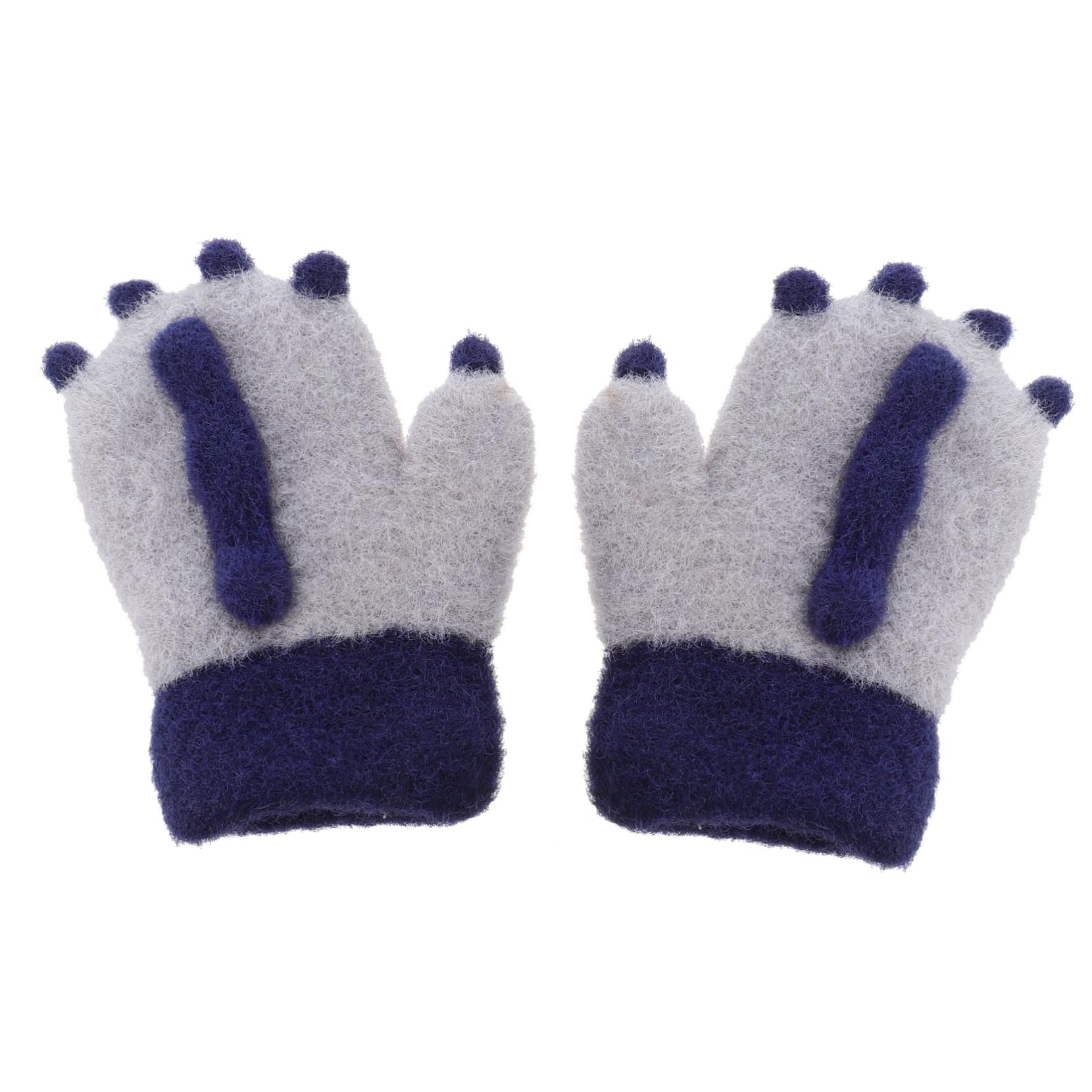 BESTYASH 1 Pair Kids Winter Gloves Boys Girls Warm Full Finger Cashmere Gloves Adorable Cartoon Dinosaur Claws Design