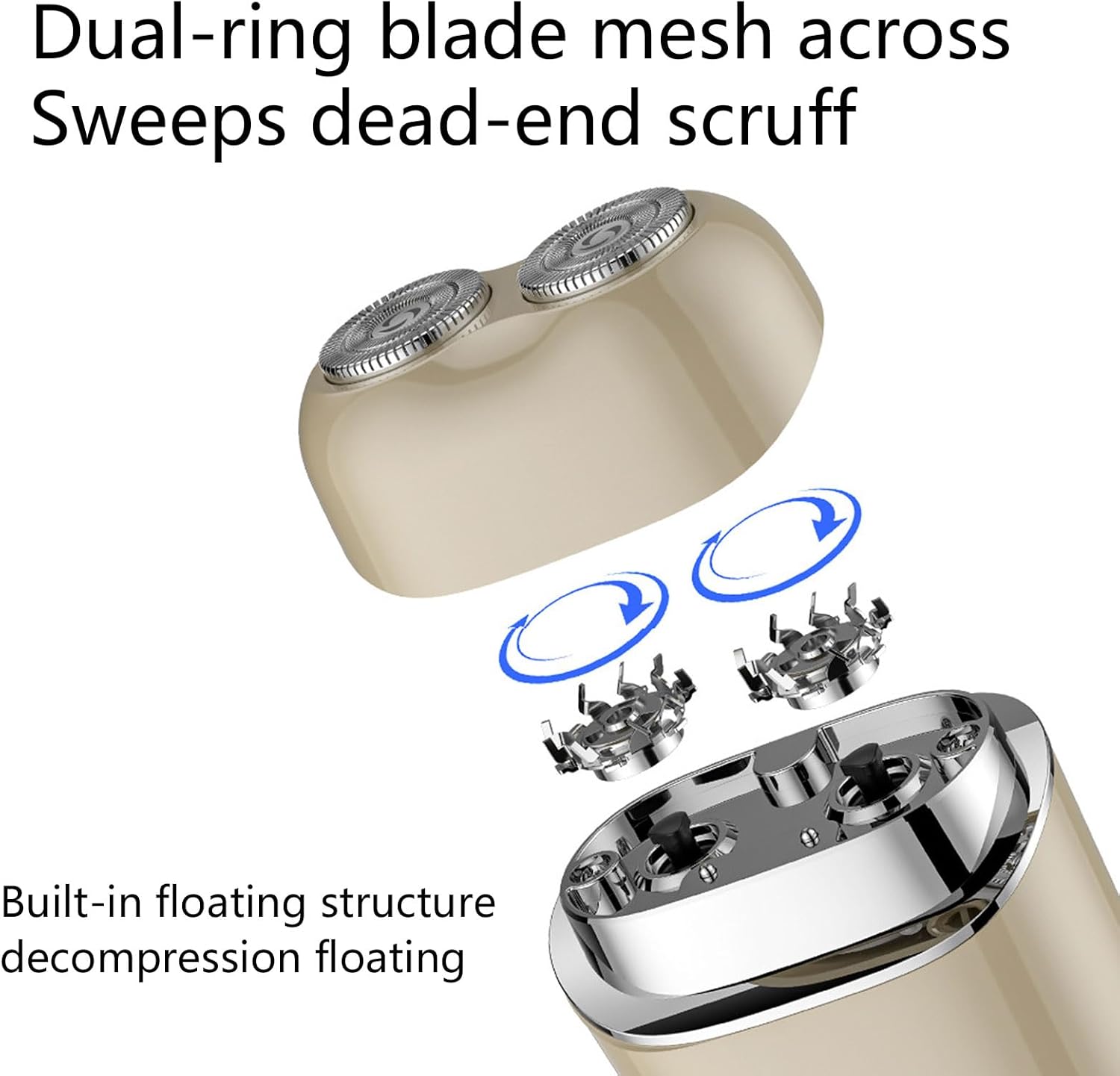 Mini Electric Shaver for Men and Women, Dual Head Portable Razor with Smart Sensor, Compact Travel Size Pocket Shaver, USB-C Rechargeable, Wet & Dry IPX6 Waterproof, Low Noise, Easy to Clean - Image 7