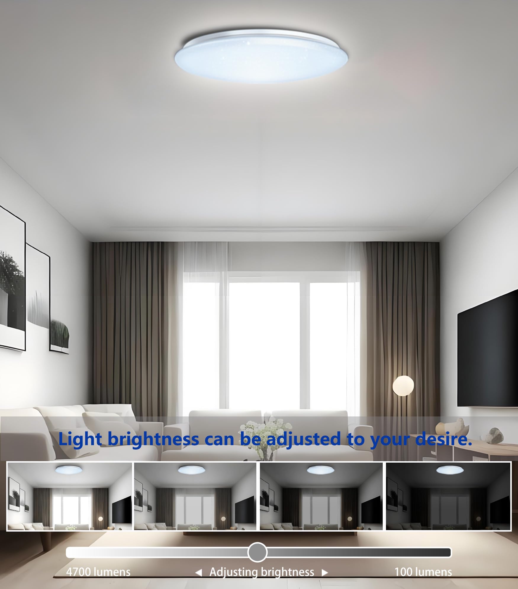 YY Plafoniera musicale LED con altoparlante Bluetooth Φ50cm 55W controllo vocale e APP Compatibile con Alexa/Google Home Cambio colore RGB Regolazione colore dimmerabile con telecomando
