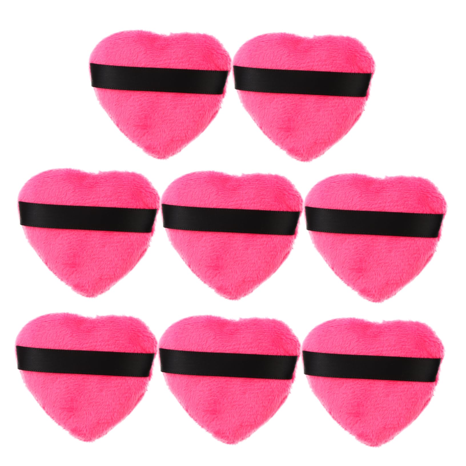 Healvian 8pcs Heart Shape Makeup with Strap for Loose Powder Application Versatile Facial Powder Puff for Liquid and Dry Makeup for Womens Beauty Routine