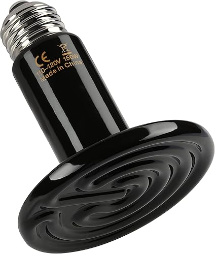 HealSmart Bombilla de lámpara de calor para reptiles, emisor de calor de cerámica, 150 W, sin emisión de luz, calentador de cocina para mascotas