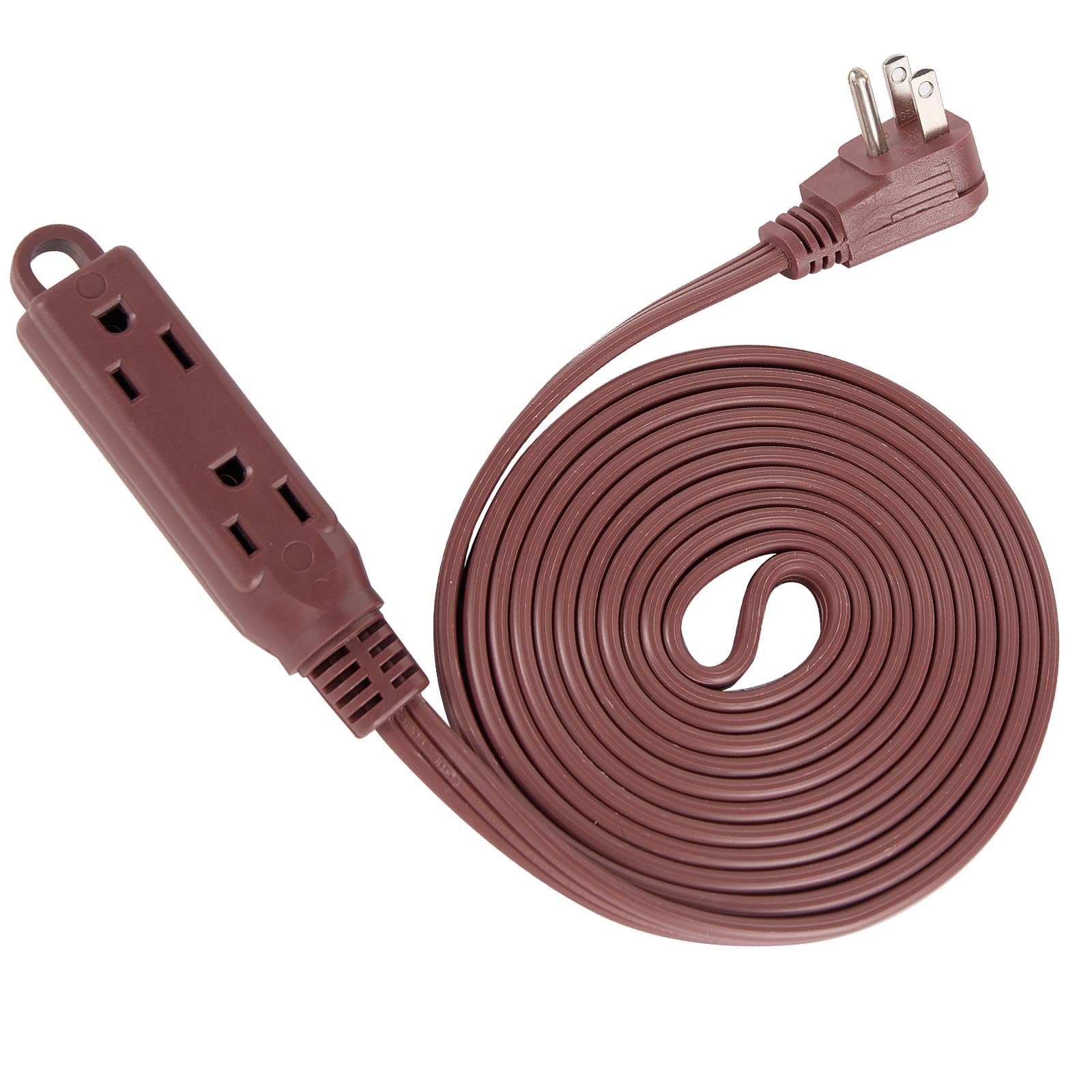 Rallonge Multi-prises 12 Pieds – 16/2, 3 Sorties, Marron, Pour Intérieur