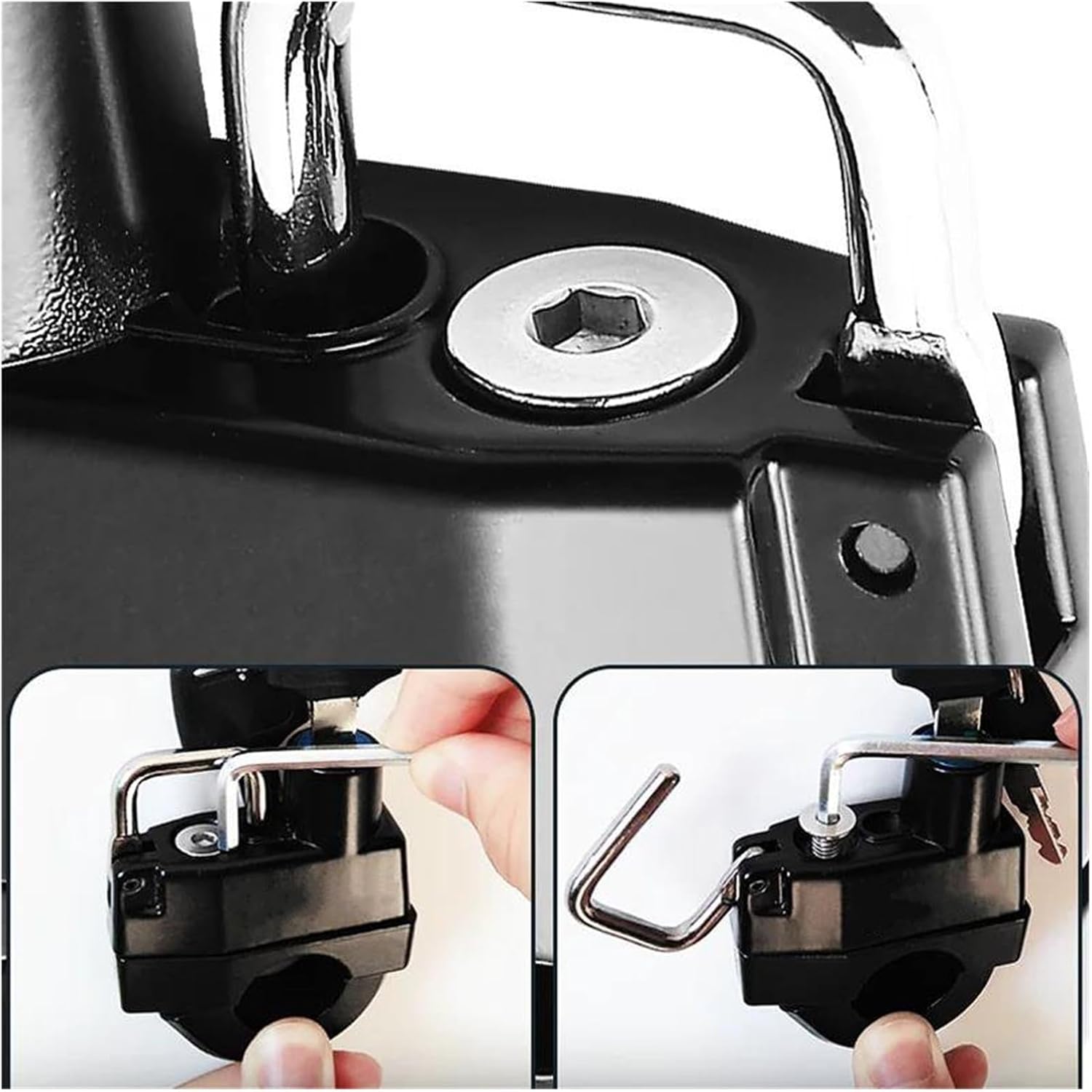 防犯カメラ ヘルメットロック バイク用盗難防止ヘルメットロック ハスクバーナ用