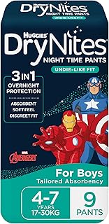 Huggies DryNites Night Time Pants for Boys 4-7 Years (17-30kg) 9 Count