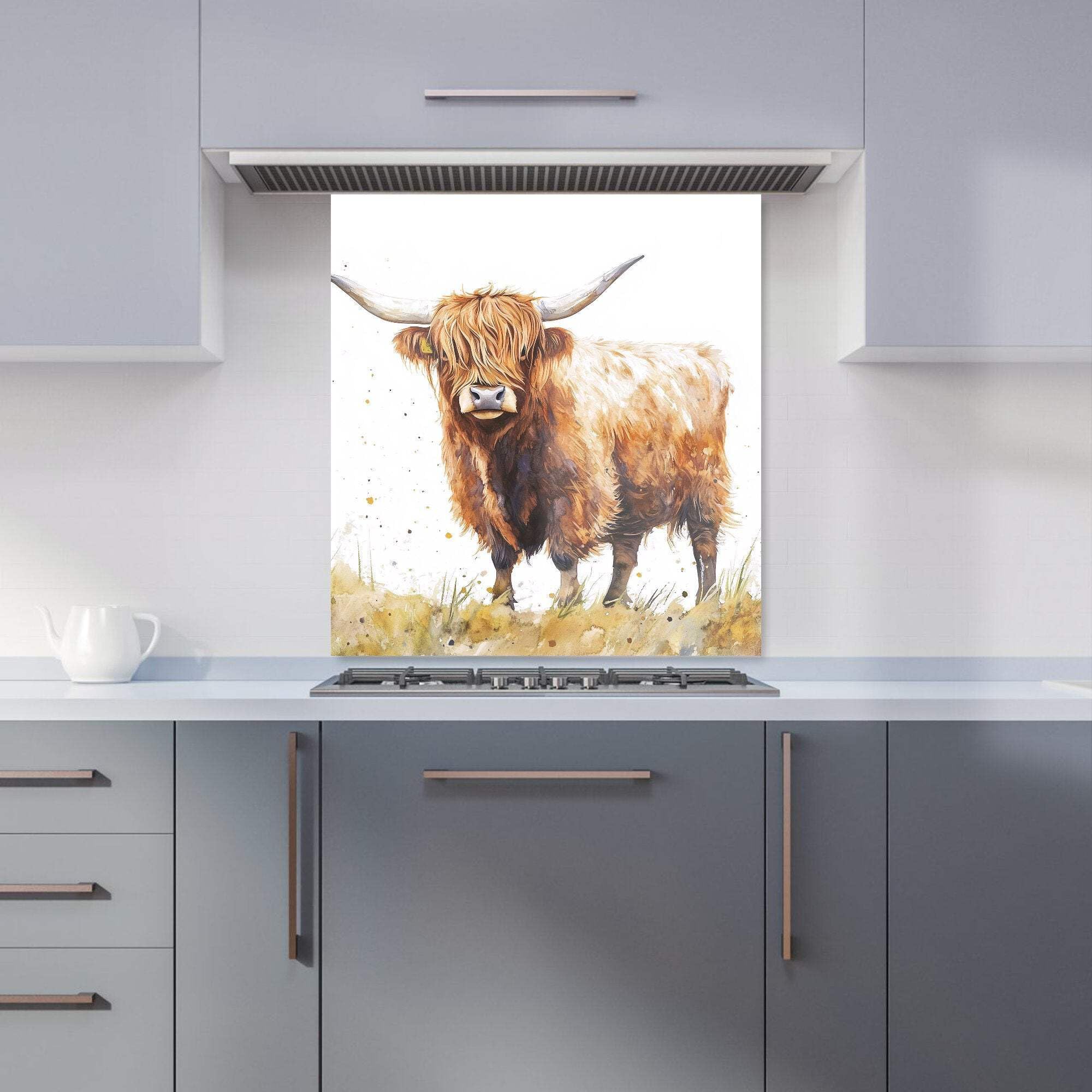 Warren Reed - Kitchen Splashback - Highland Cow Design - 70cm x 75cm