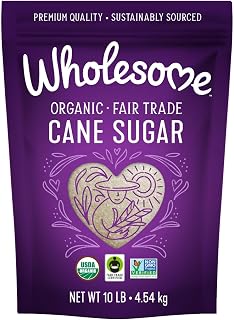 Wholesome Organic Cane Sugar 10 lb - Fair Trade, Non-GMO, Gluten-Free, Vegan Baking Sweetener