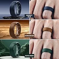 Vista 81 de Egnaro Anillos de boda de silicona para hombre: 1/4/6/7 Multipack de anillos de boda de goma con arco interior Diseño ergonómico transpirable