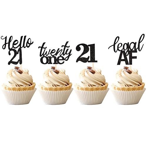 Miniatura 73 de 24 piezas de decoraciones oficiales para cupcakes de cumpleaños número 13 Hello 13 Thirteen Cupcake Picks 13th Birthday Cake Decor Supplies Black