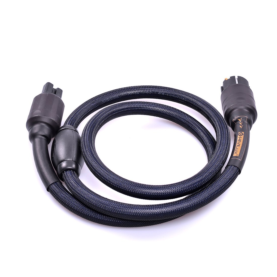 High-End C13 Netzkabel/Powercord 6N-OCC 3x3,31mm² Ø=15mm mit Ferritring Schukostecker->Kaltgerätekupplung (1,5m)
