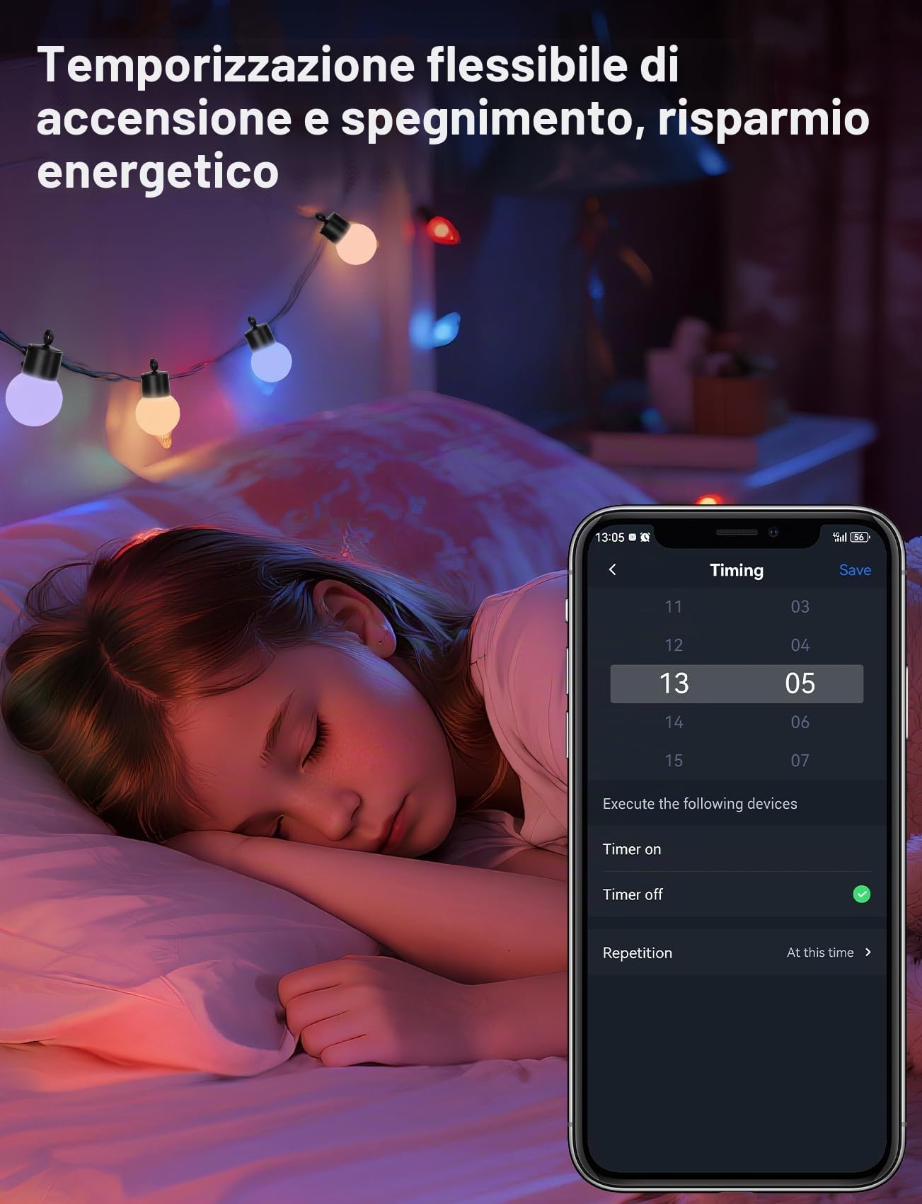Aigostar Catena Luminosa RGBIC Esterno, 5M, 25 LED Lampadina Colorata, Controllo Segmento Fai da te a Colori, Sincronizzazione Musicale, 39 Modalità Dinamiche, IP44 Impermeabile per Interni, Giardino