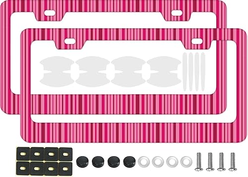 Miniatura 30 de 2 marcos de matrícula con diseño de bosque de luna llena para hombres y mujeres, soportes universales de metal verde luna y cielo nocturno con lazo