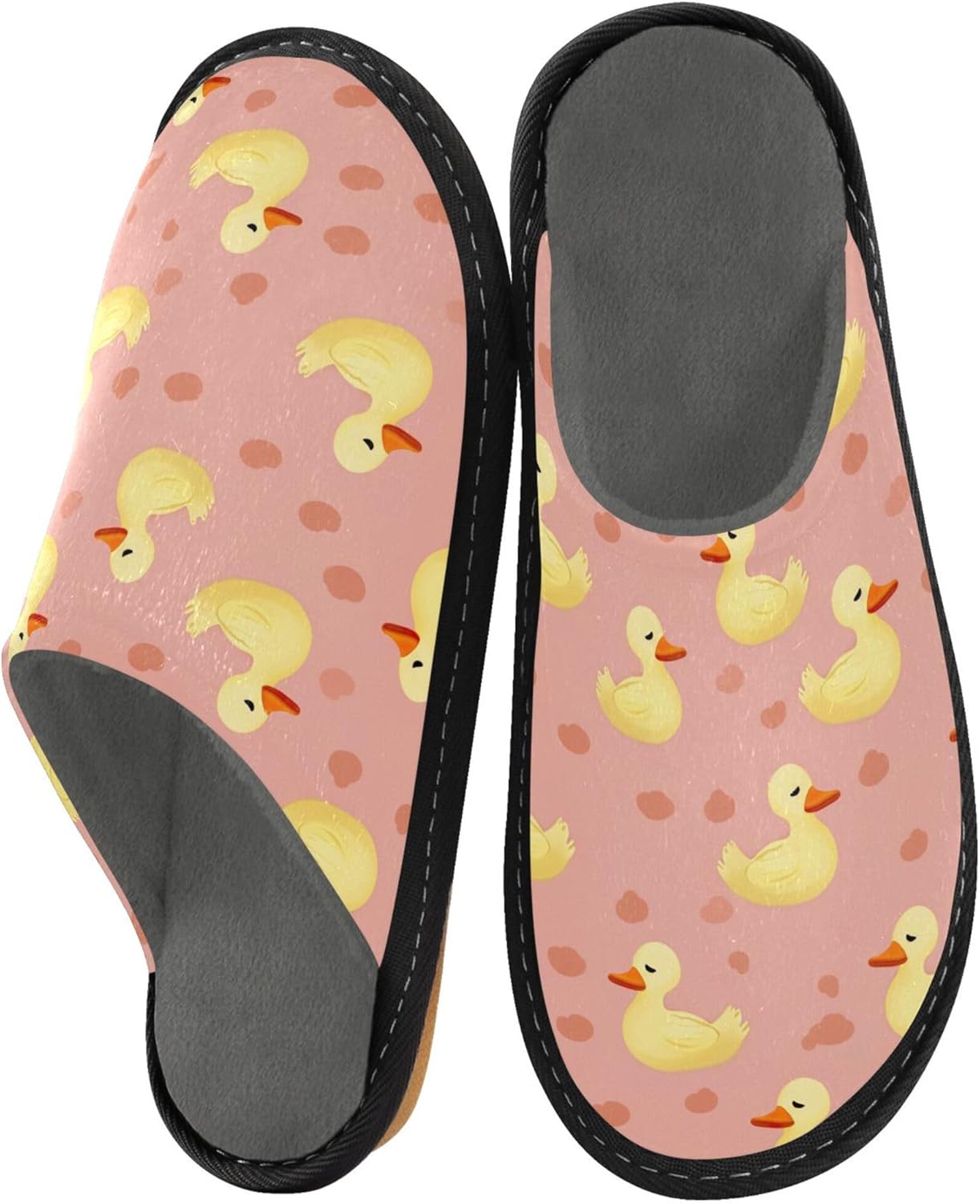 Cute Duck House Slippers – Cozy Fuzzy Slippers for Guests, Washable & Disposable, Perfect for Shoeless Home, Spa & Hotel Use A111396