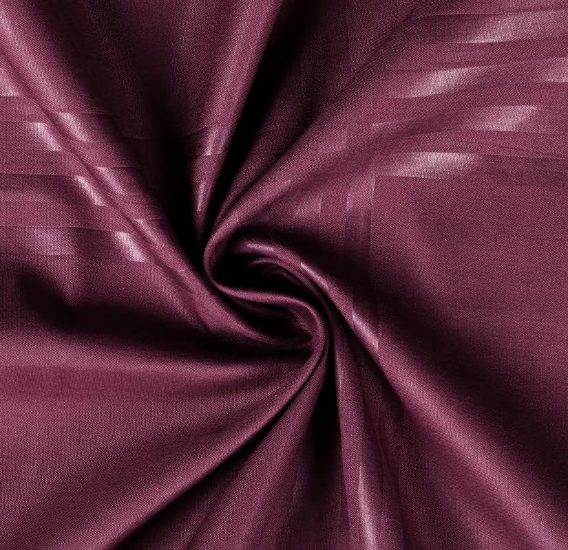 Image of BSB HOME Premium Cotton Elastic Fitted Embossed Linen Bedsheets with 2 King Size Pillow Covers | Double Bed with All Around Elastic 210 TC Supersoft | Size - King Size 78X72+10 Inches, Maroon