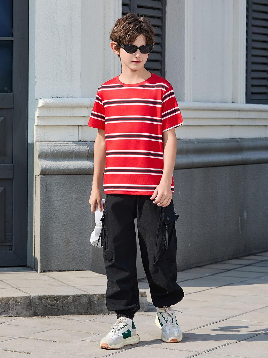 Boys Striped Shirts Kids Fashion Crewneck
