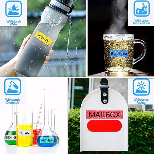 Miniatura 3 de GREENCYCLE Compatible con Brother P Touch TZ TZe-131L1 Starry Laminated Glitter Rainbow Bling AZE cinta de etiquetas negra sobre transparente 12