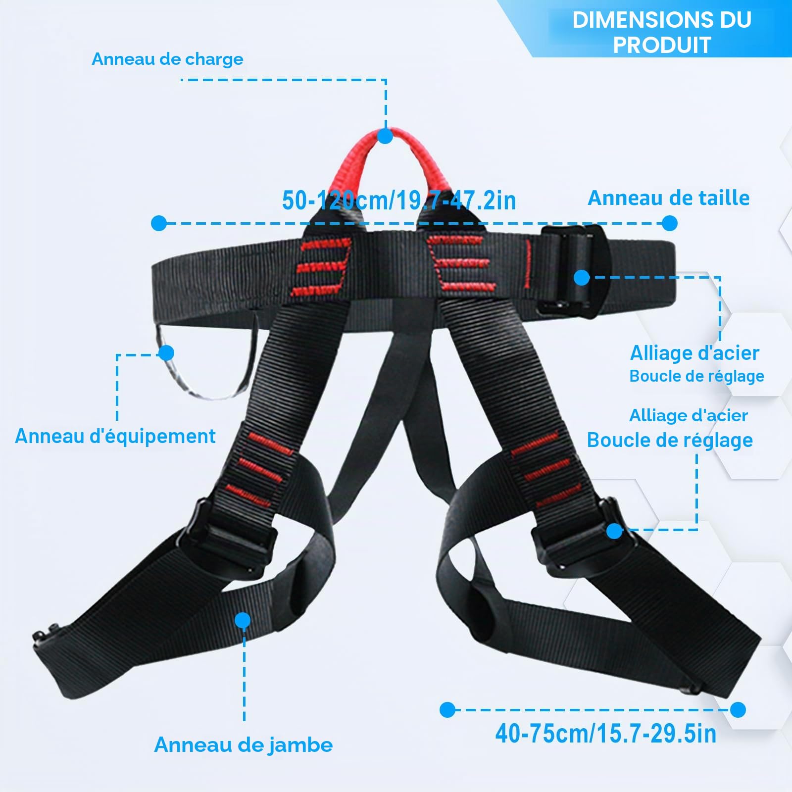 Harnais d'escalade anti-chute ceinture de sécurité pour sauvetage alpinisme équipement hommes femmes