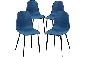 FurnitureR Mid-Back Blue Dining Chairs Set Of 4