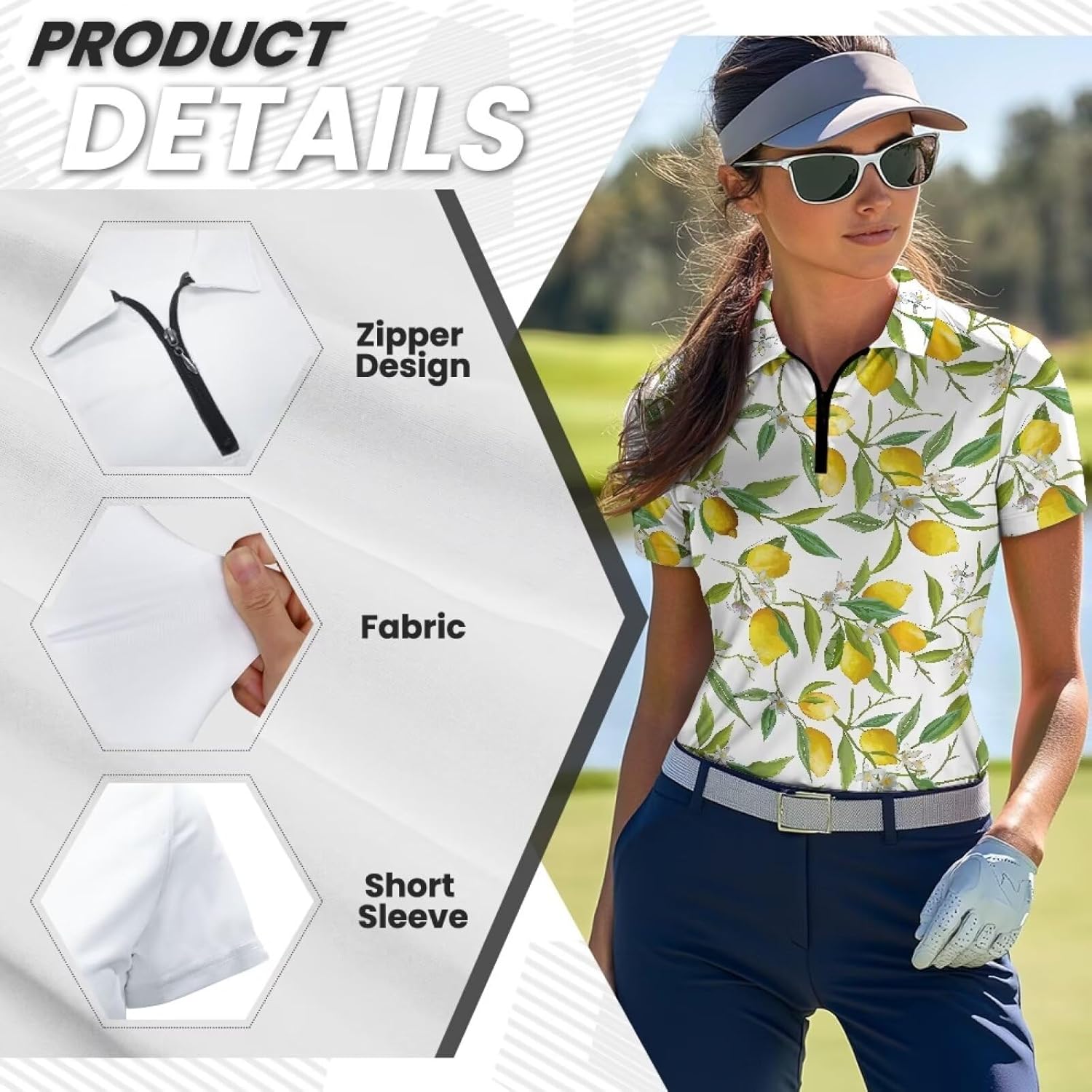 Short Sleeve Golf Shirts for Women Lightweight Moisture Wicking Tennis Shirts Workout Athletic Pullover Tops XS-2XL