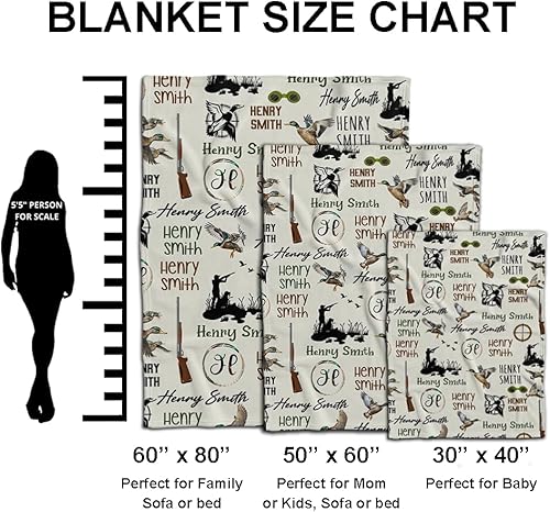 Miniatura 2 de DIZZY Manta de bebé personalizada con nombres, manta de caza de patos, manta de bebé de pato personalizada, manta de bebé de aves acuáticas, manta