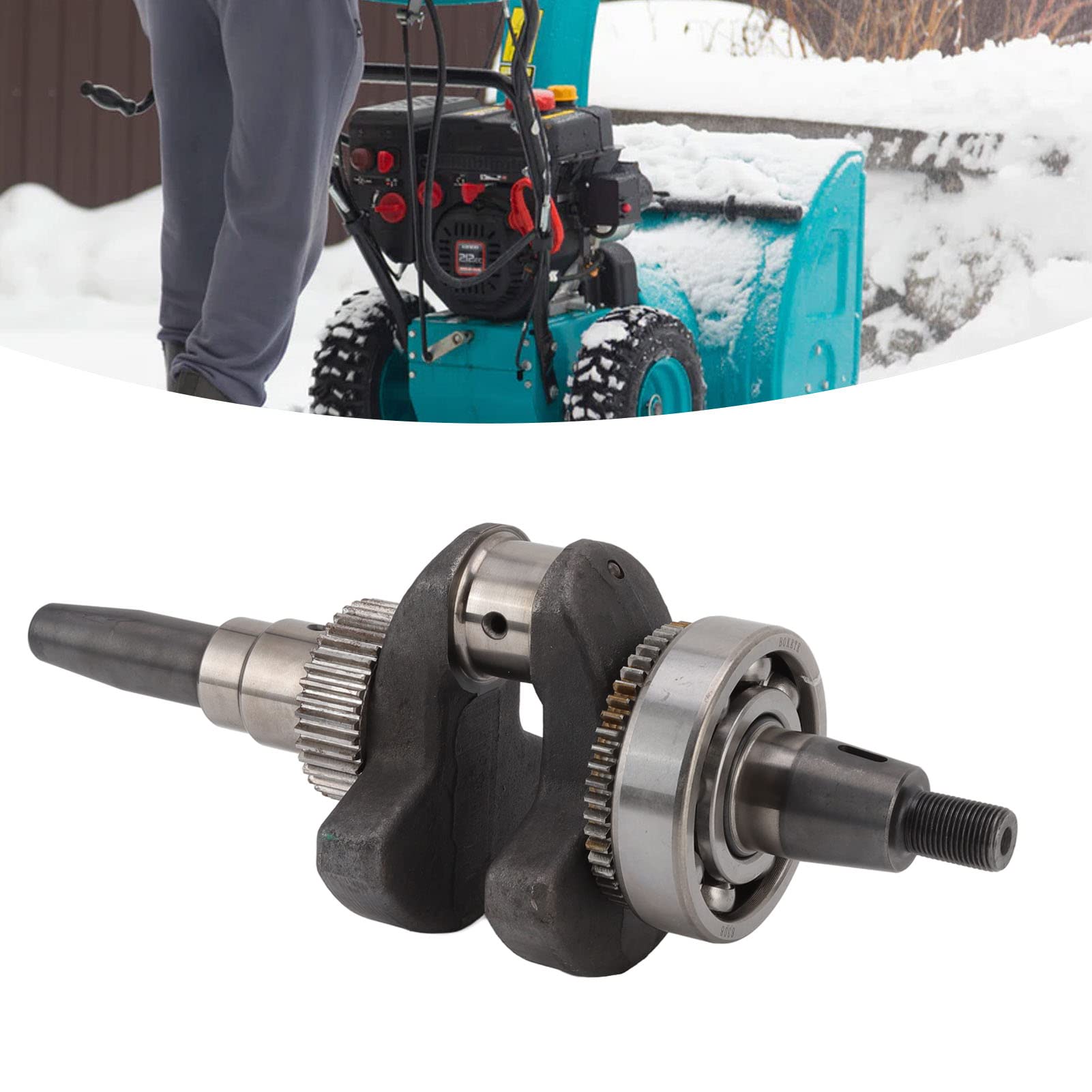 Tapered Crankshaft, Engine Crankshaft kit, 5kw Single Cylinder Air Cooler Crankshaft Assembly with Gear 6308 Bearing for 188F Generator