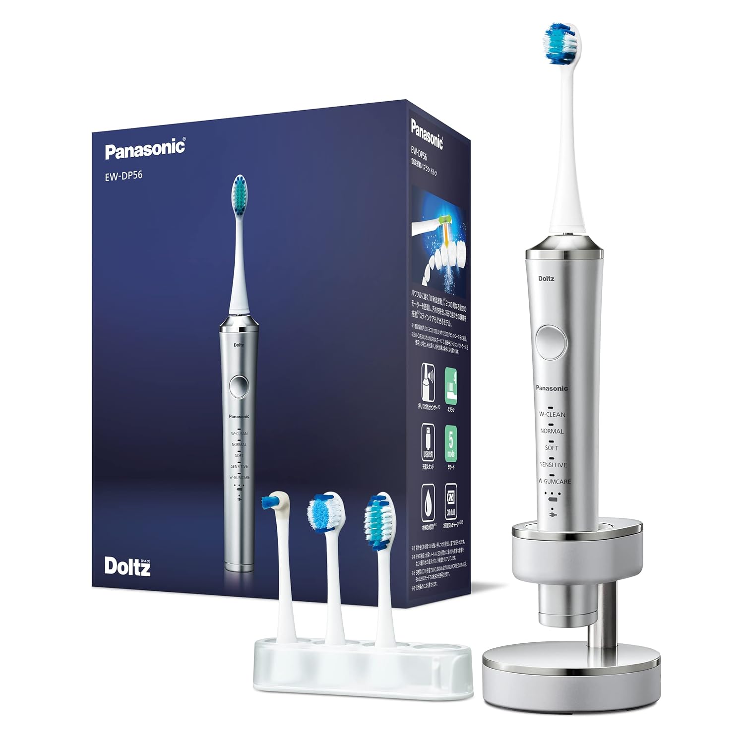 Panasonic EW-DP56 Doltz High Grade Model with Bluetooth Electric Toothbrush AC100-240V Shipped from Japan Released in 2022 Sliver