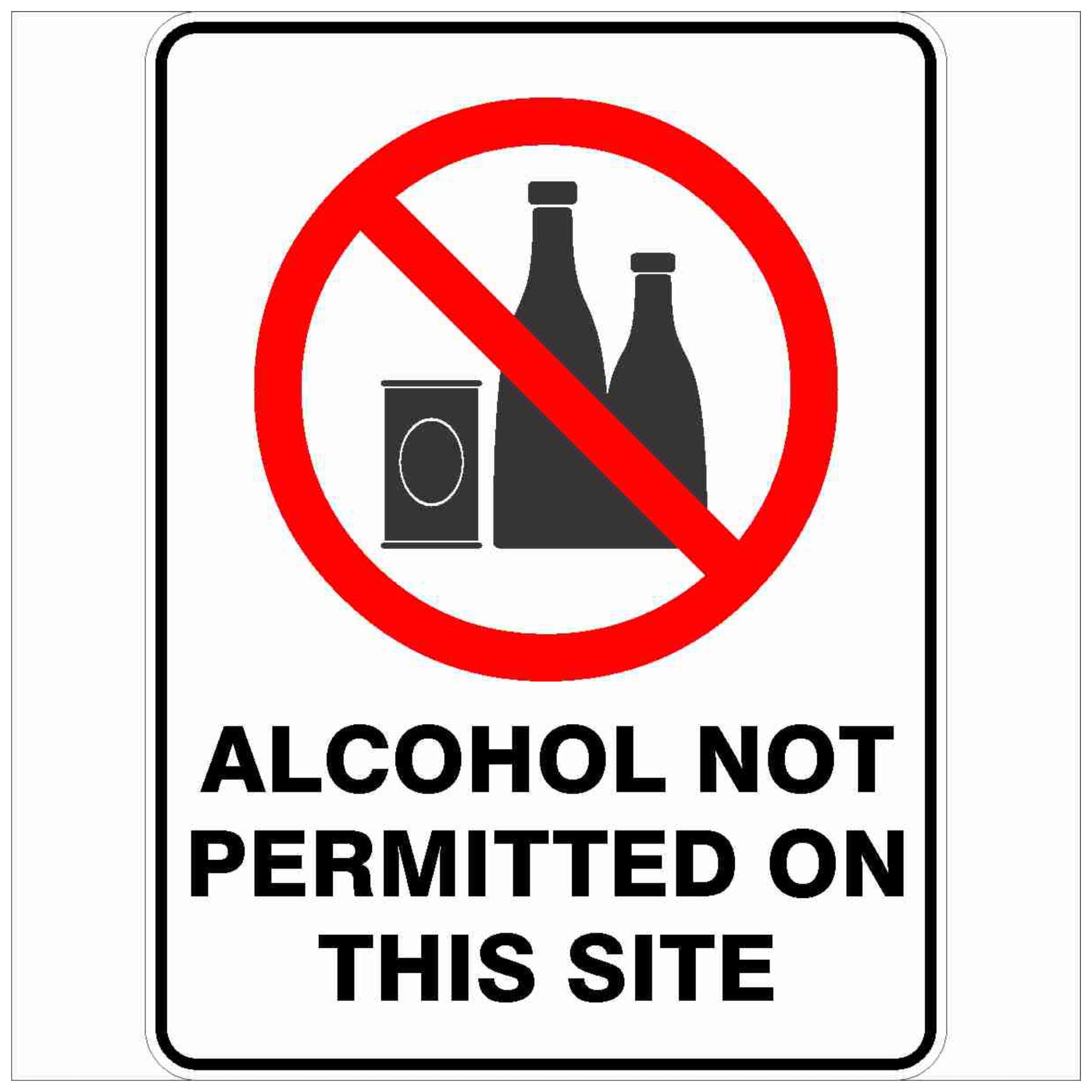 Alcohol Not Permitted On This Site Construction Site Signs Metal Tin Sign 8 x 12 inch for Industrial & Commercial