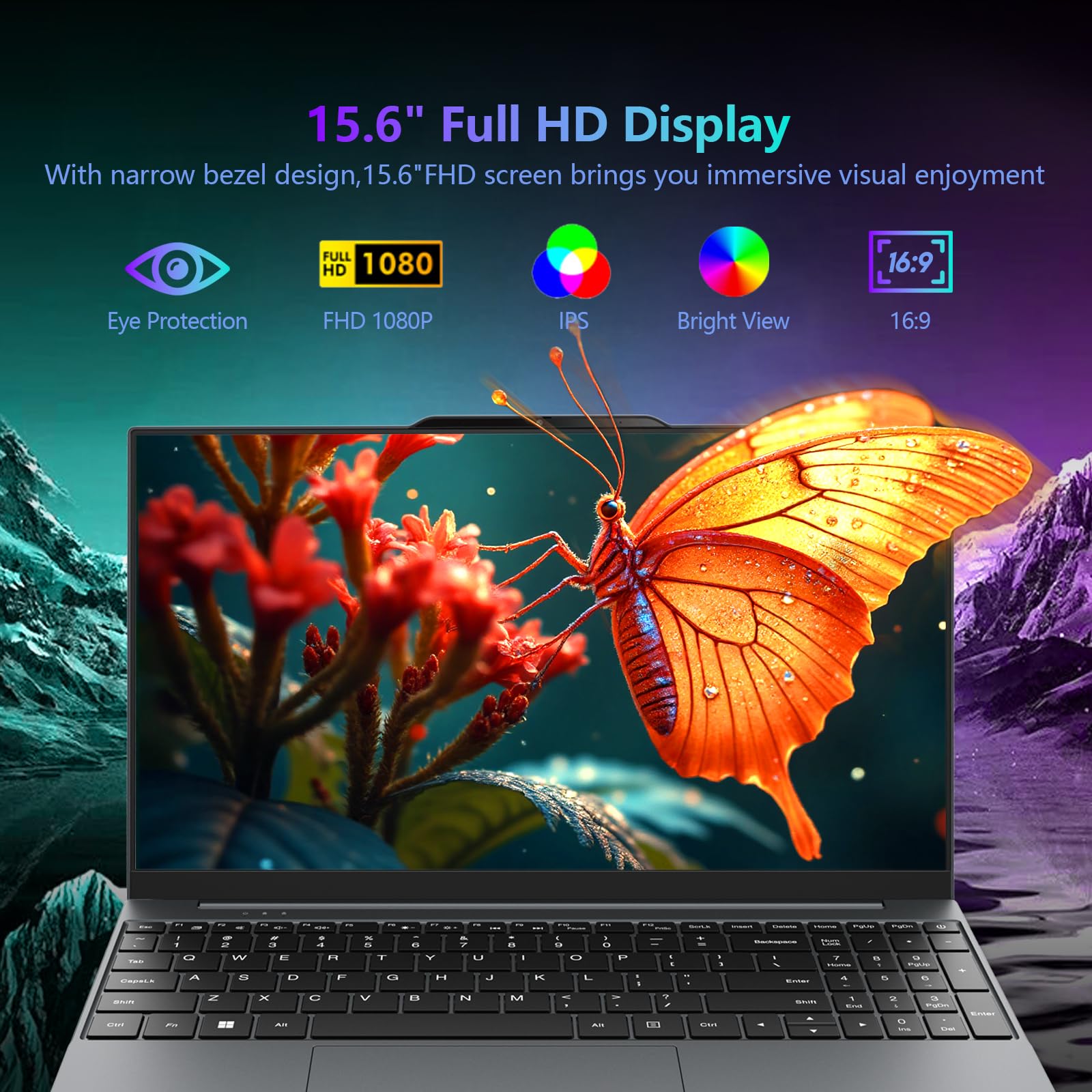 Portatile PC 15,6 Pollici, Core i7 6500U CPU, 16GB RAM, 512GB SSD, Notebook Win11 Display IPS 1920x1080P, Laptop Tastiera Retroilluminata, Wi-Fi 5, USB 3.0, Mini HDMI, TF, 5000 mAh