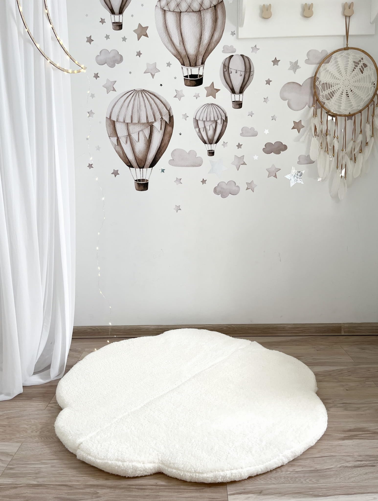 Ecru Schaumstoffmatte Wolke Plüsch Spielmatte für Kinder Weiche Bodenmatte Waschbar Hochwertiger Schaumstoff Ideal für Spielzimmer und Babyzimmer