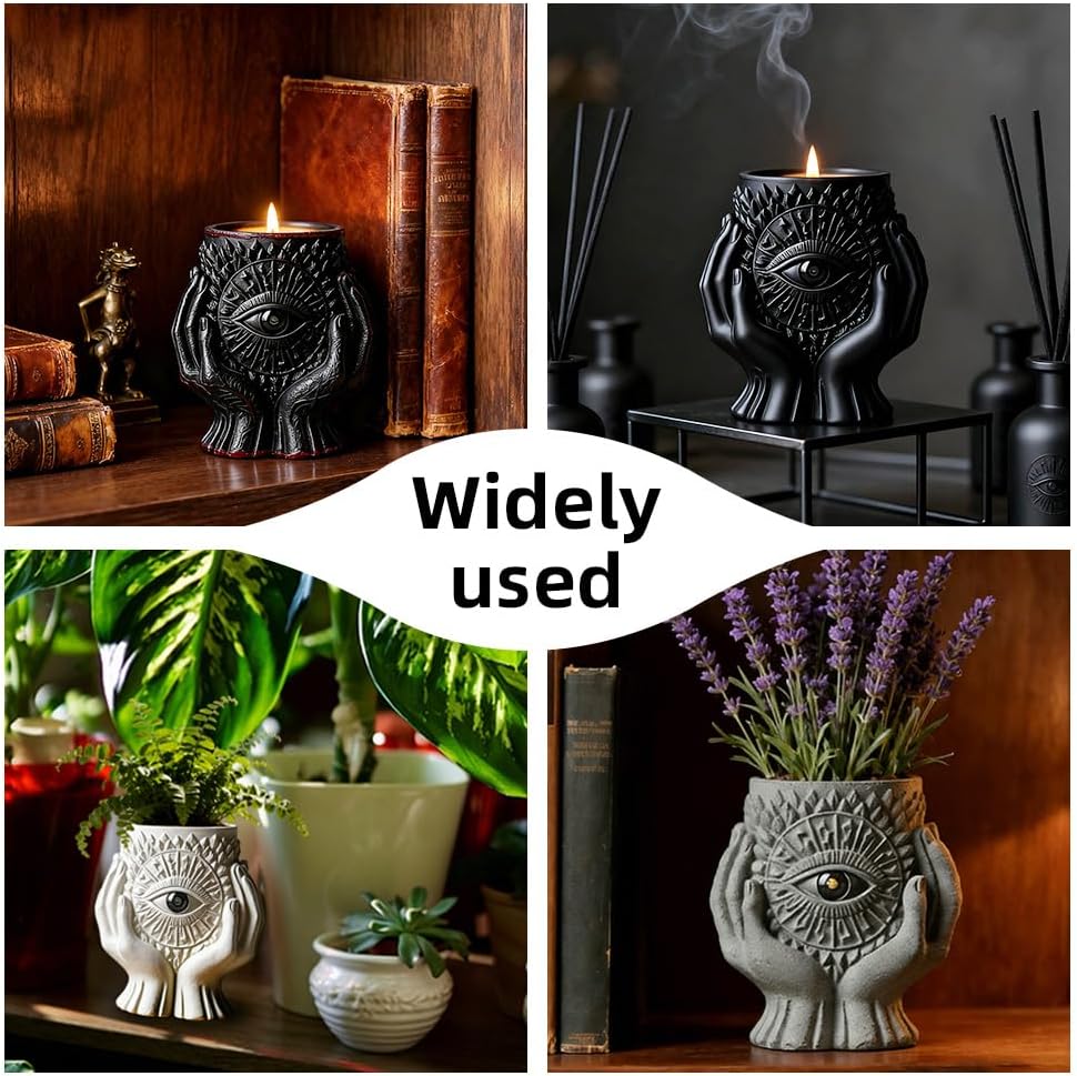 BIGEBO Candle Jar Mold Silicone, 1 Pcs Realistic Devil's Eye Plant Pot Resin Molds Silicone for DIY Jewelry Candle Holder Succulent Planter Resin Art Craft Home Deco