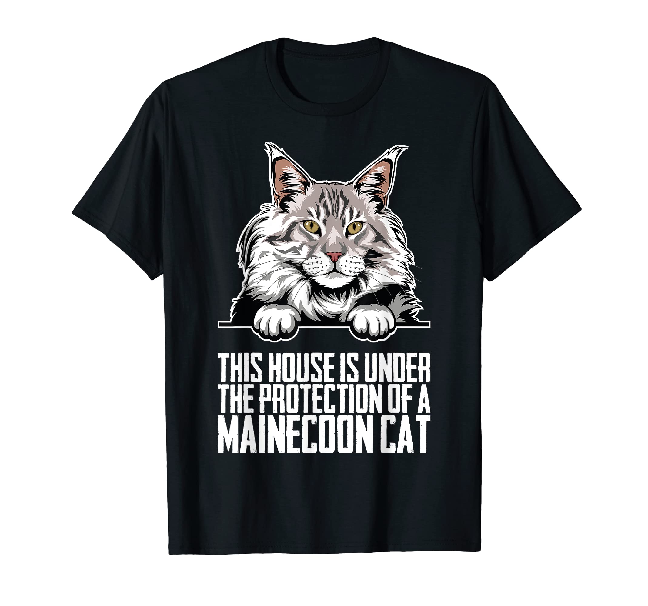 This house is under the protection of a mainecoon cat T-Shirt