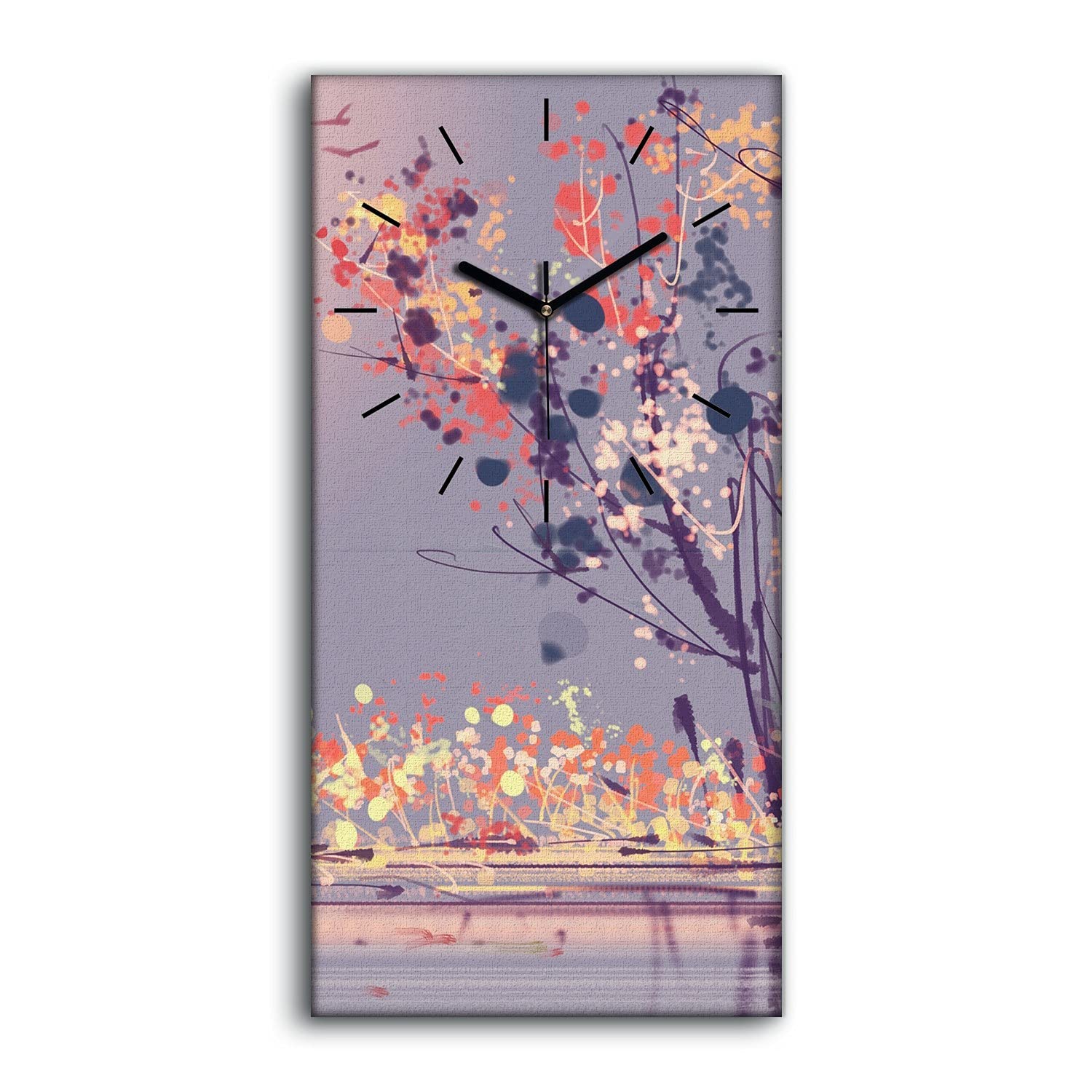 Horloge sur toile Coloray 30x60 | Déco murale moderne silencieuse