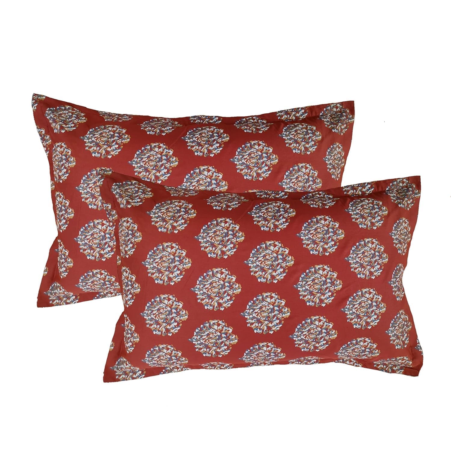 Trance Home Linen 200 Tc Cotton Floral Printed Pillow Covers | Pillow Cases | Set of 2 Piece Pillow Covers Only |Large Size (20 X 30 Inch, Damask Clay Red) (B0BYNJ4YVT) Amazon Price History, Amazon Price Tracker